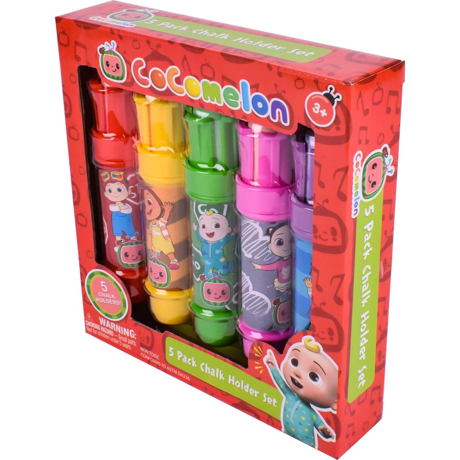 Sunny Days Entertainment CoComelon Jumbo Chalk Holders | 5 Chalk Holders for Kids | Toddler Sidewalk Chalk