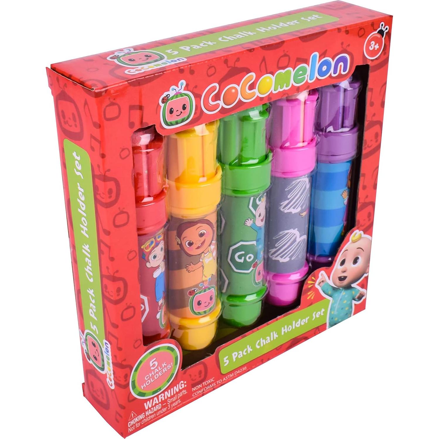 Sunny Days Entertainment CoComelon Jumbo Chalk Holders | 5 Chalk Holders for Kids | Toddler Sidewalk Chalk