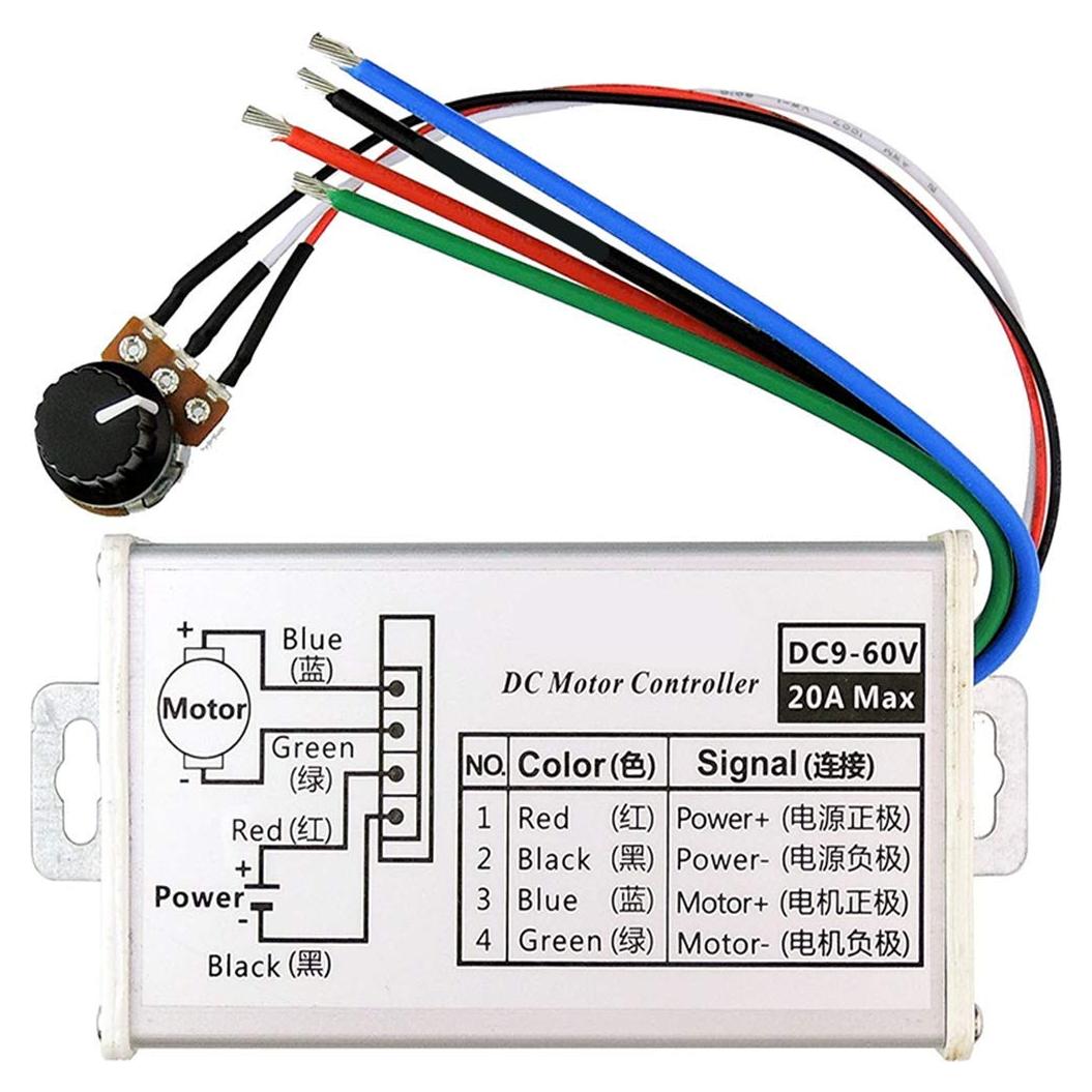 Controlador de Velocidad de Motor DC PWM Puly 20A 1200W 9-60V