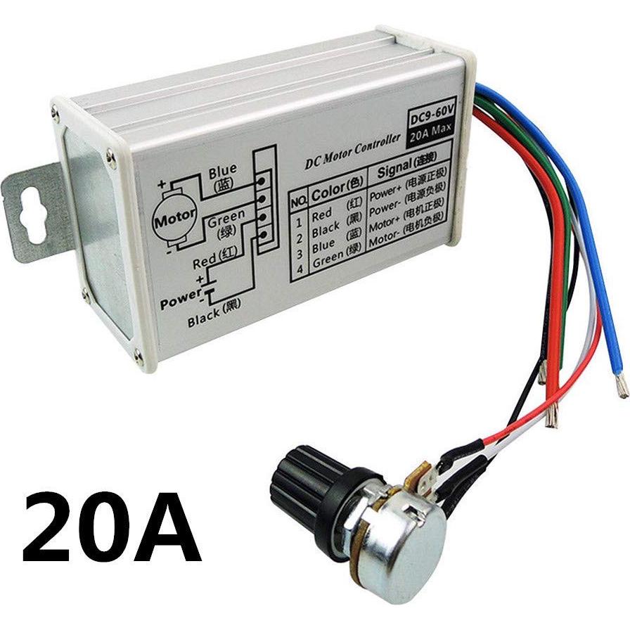 Controlador de Velocidad de Motor DC PWM Puly 20A 1200W 9-60V
