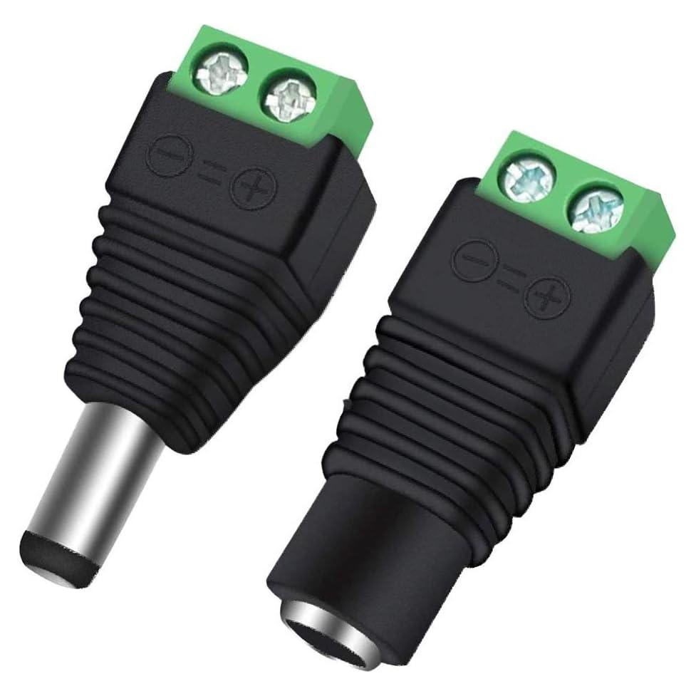 10 Pares Conectores de Poder DC 12V 5A 2.1x5.5mm - CENTROPOWER