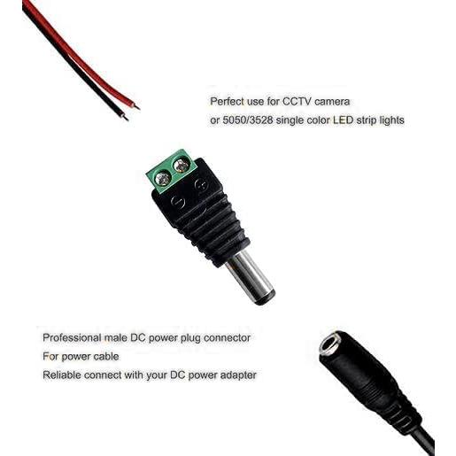 10 Pares Conectores de Poder DC 12V 5A 2.1x5.5mm - CENTROPOWER