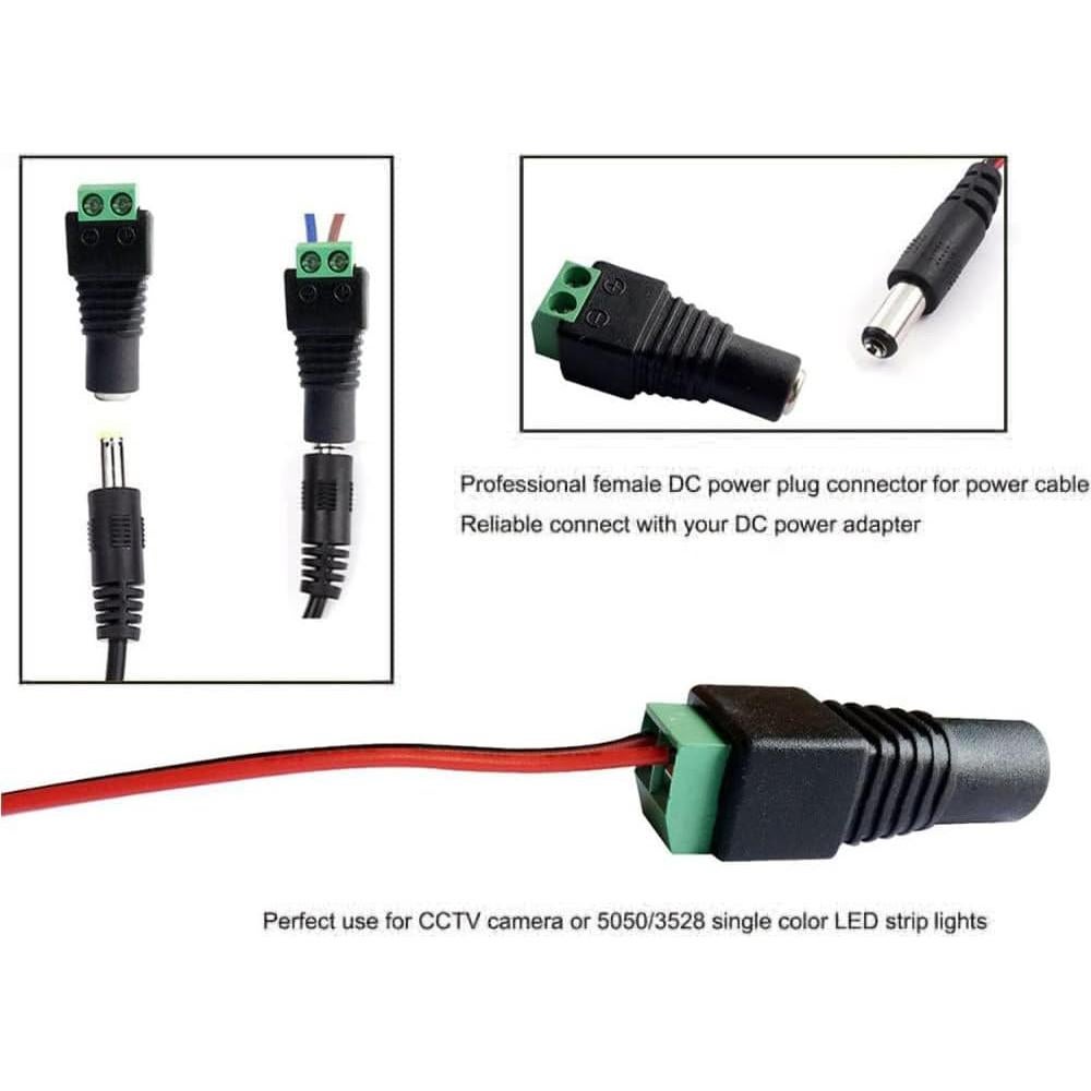 10 Pares Conectores de Poder DC 12V 5A 2.1x5.5mm - CENTROPOWER