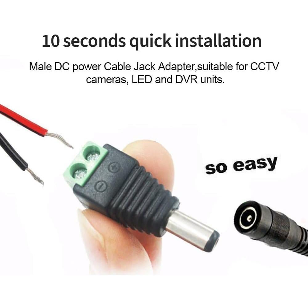 10 Pares Conectores de Poder DC 12V 5A 2.1x5.5mm - CENTROPOWER