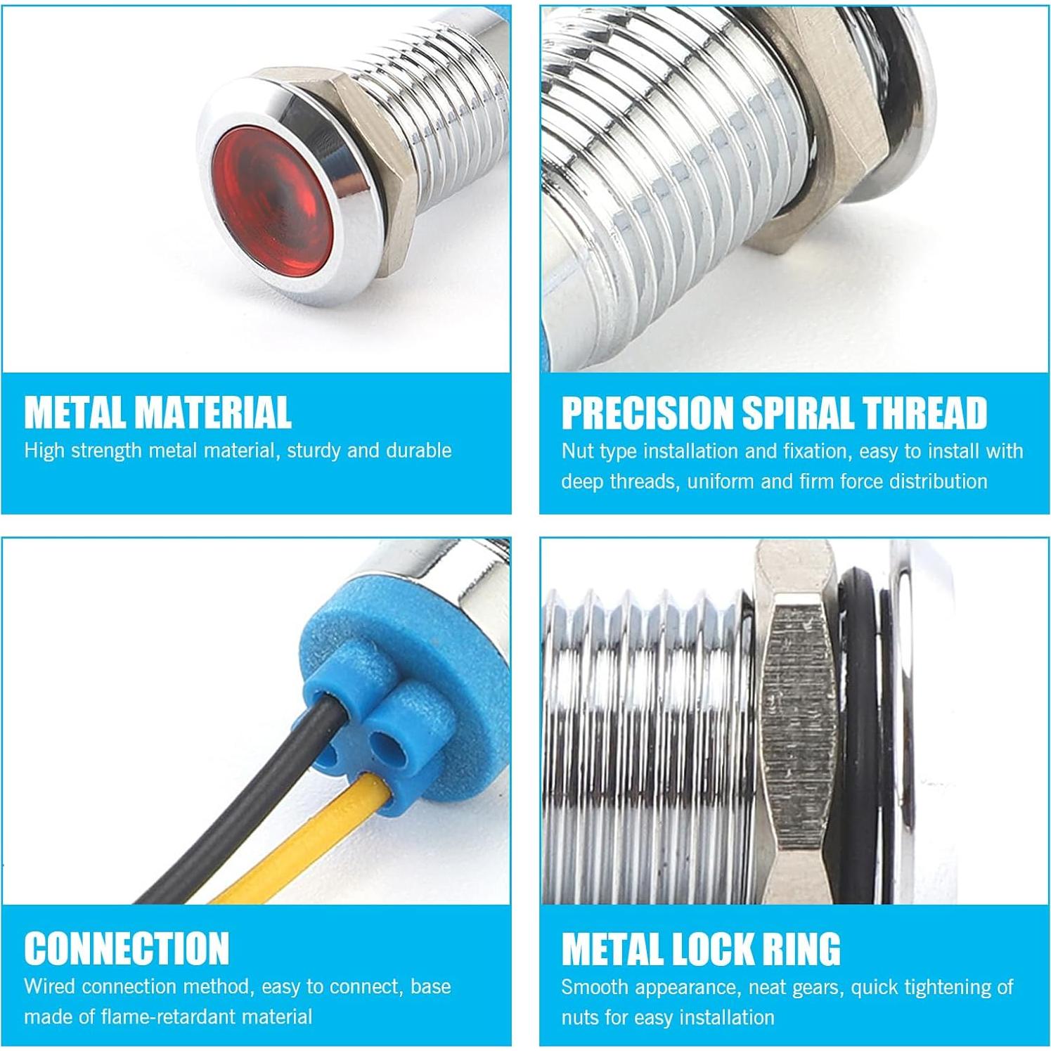 Set de 10 Bombillas LED Indicadoras Zikefest 12-24V Multicolor