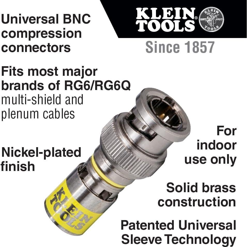 Conector Coaxial BNC Macho Klein Tools VDV813-607, Paquete 10