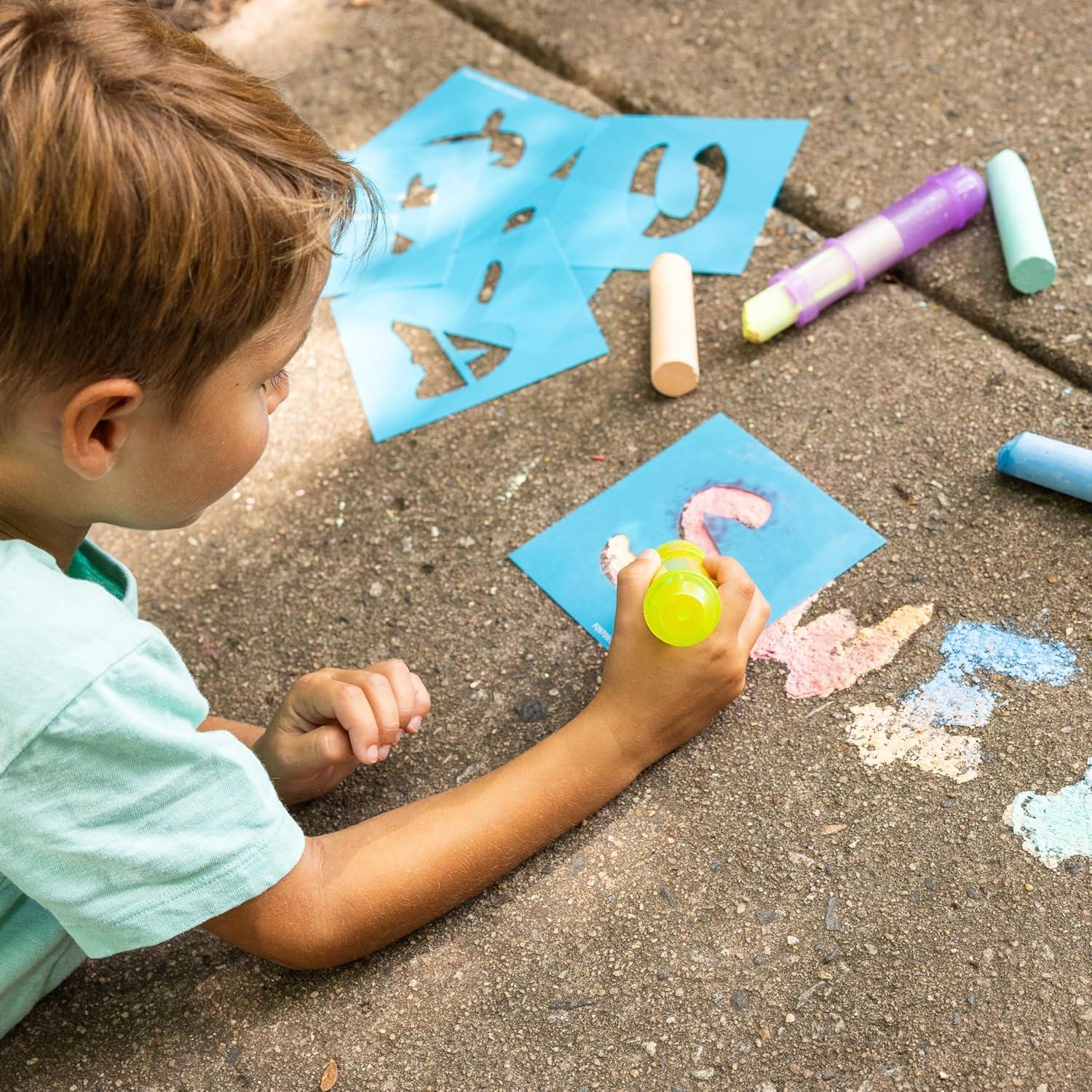 Set de Tiza Creativa Sunny Days - 10 Colores y 35 Plantillas