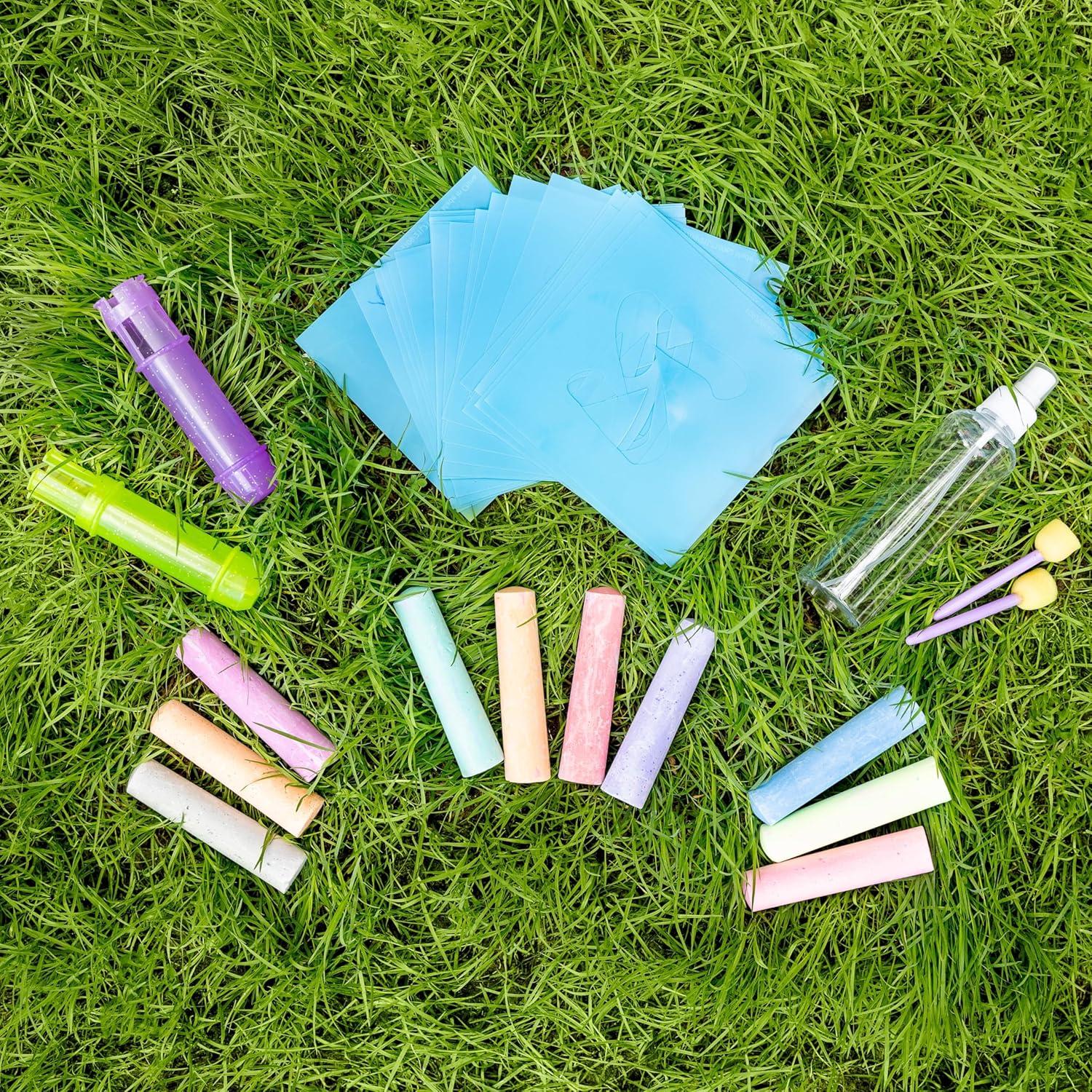 Set de Tiza Creativa Sunny Days - 10 Colores y 35 Plantillas