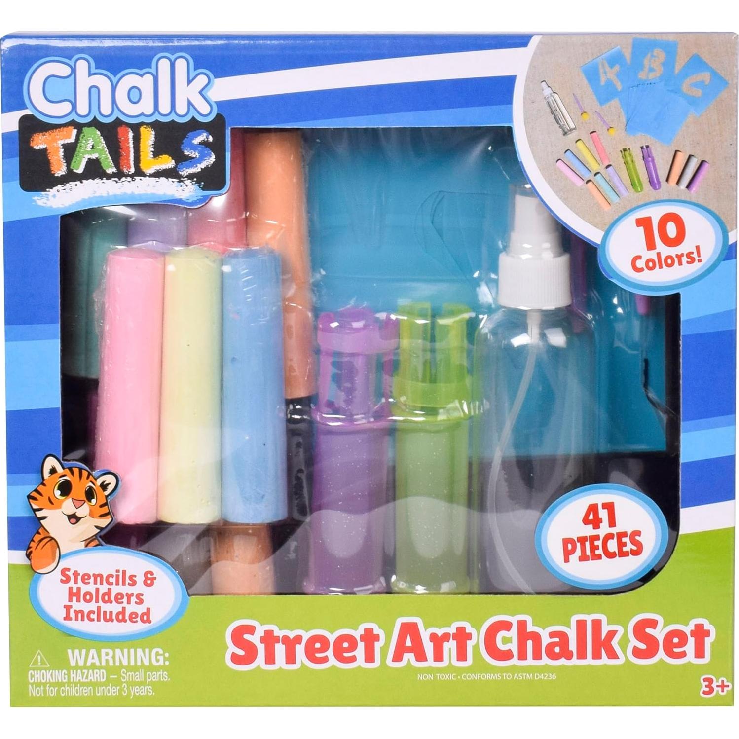 Set de Tiza Creativa Sunny Days - 10 Colores y 35 Plantillas