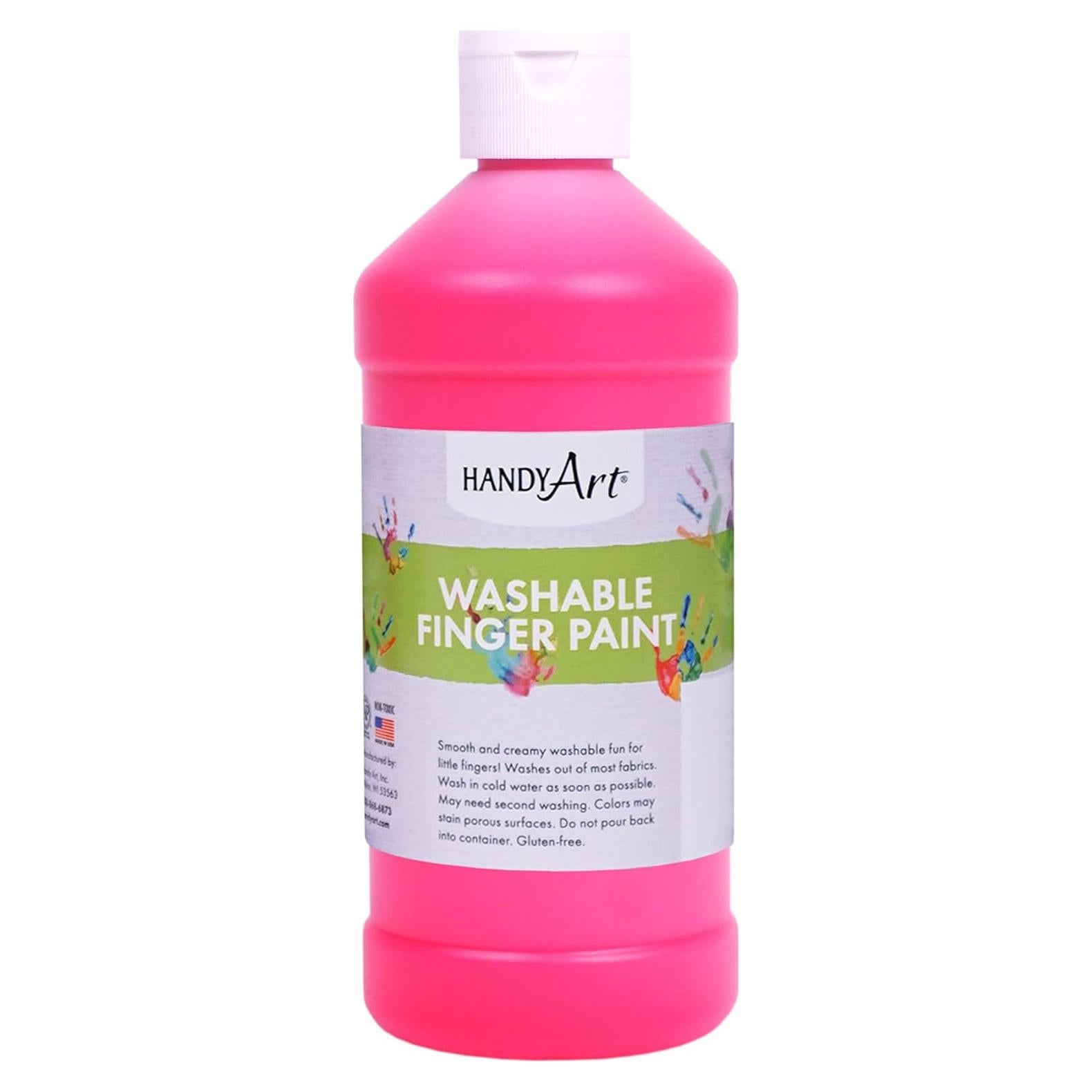 Pintura de Dedos Lavable Handy Art Rosa Fluorescente 480ml