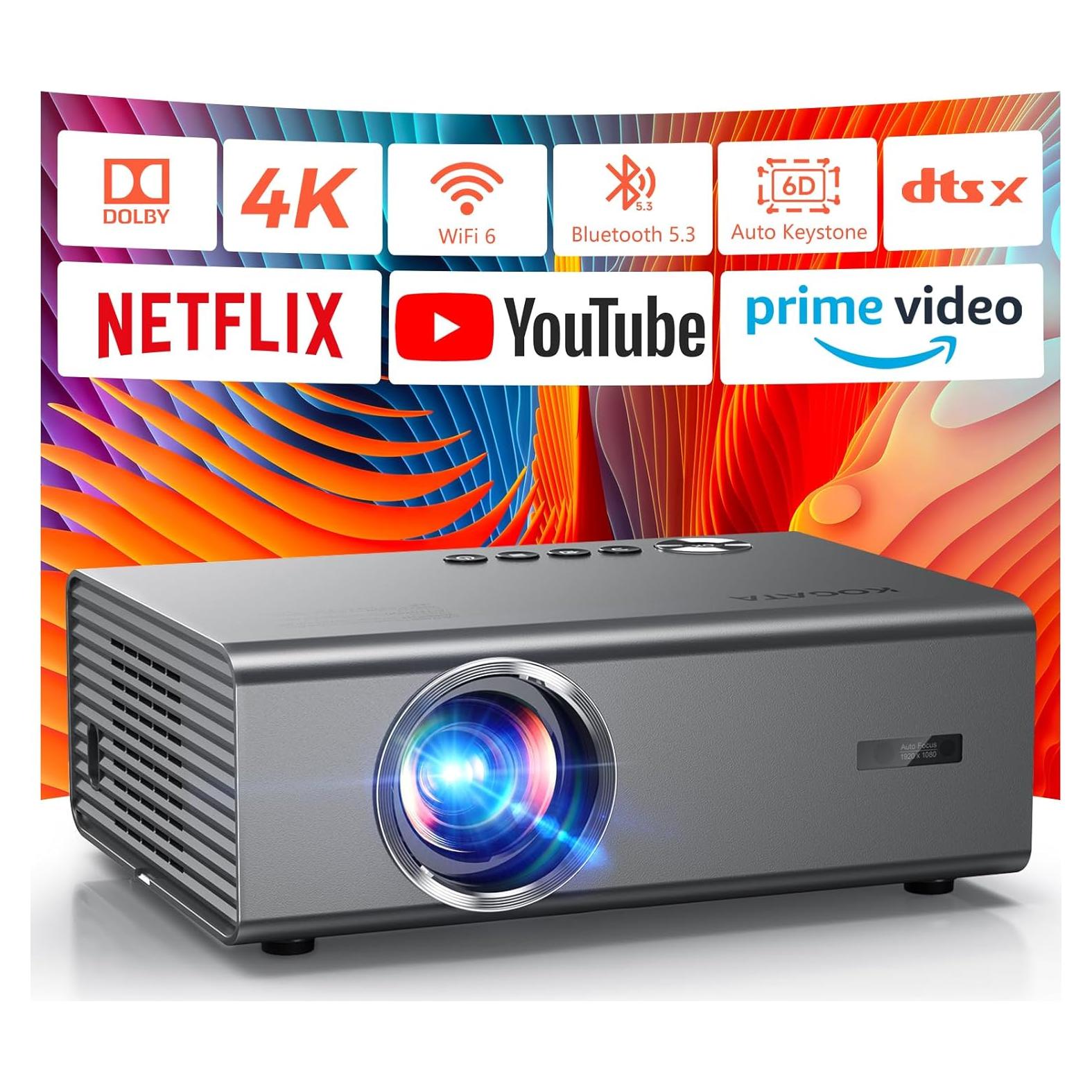 Proyector 4K Kogata GC357 con WiFi 6 y Bluetooth, 1200 ANSI