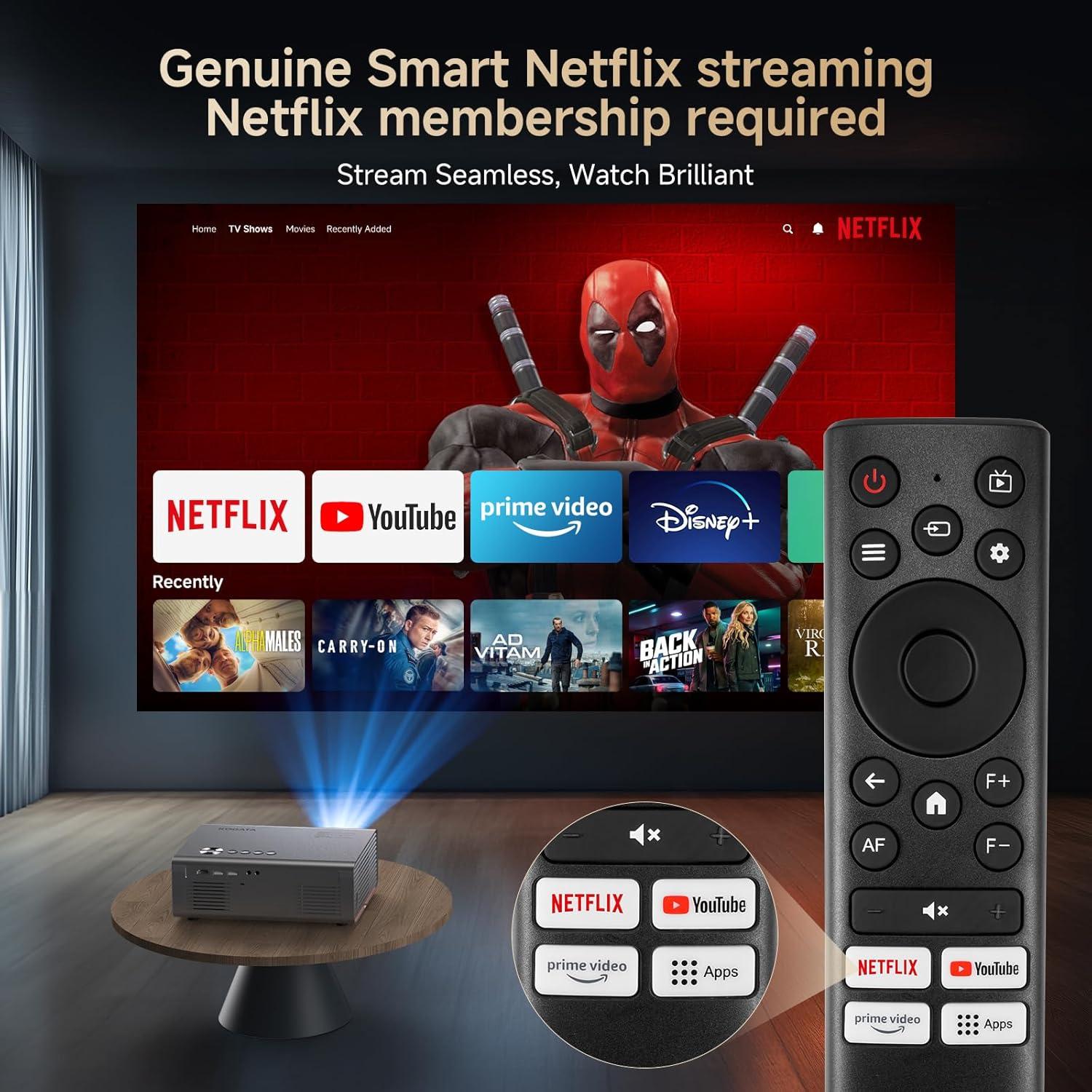 Proyector 4K Kogata GC357 con WiFi 6 y Bluetooth, 1200 ANSI