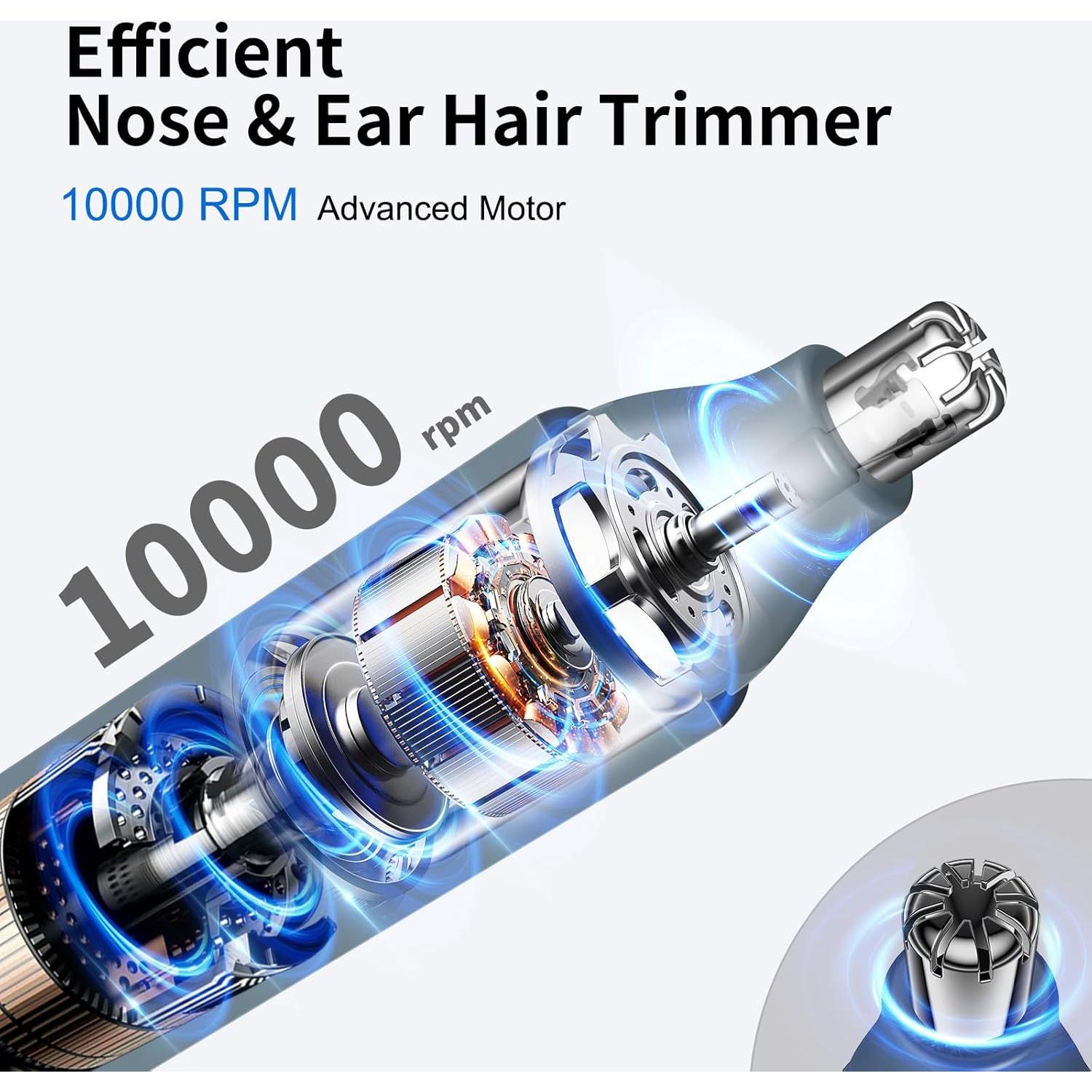 Recortador de Vello Nasal y Auricular JISHO Recargable USB-C