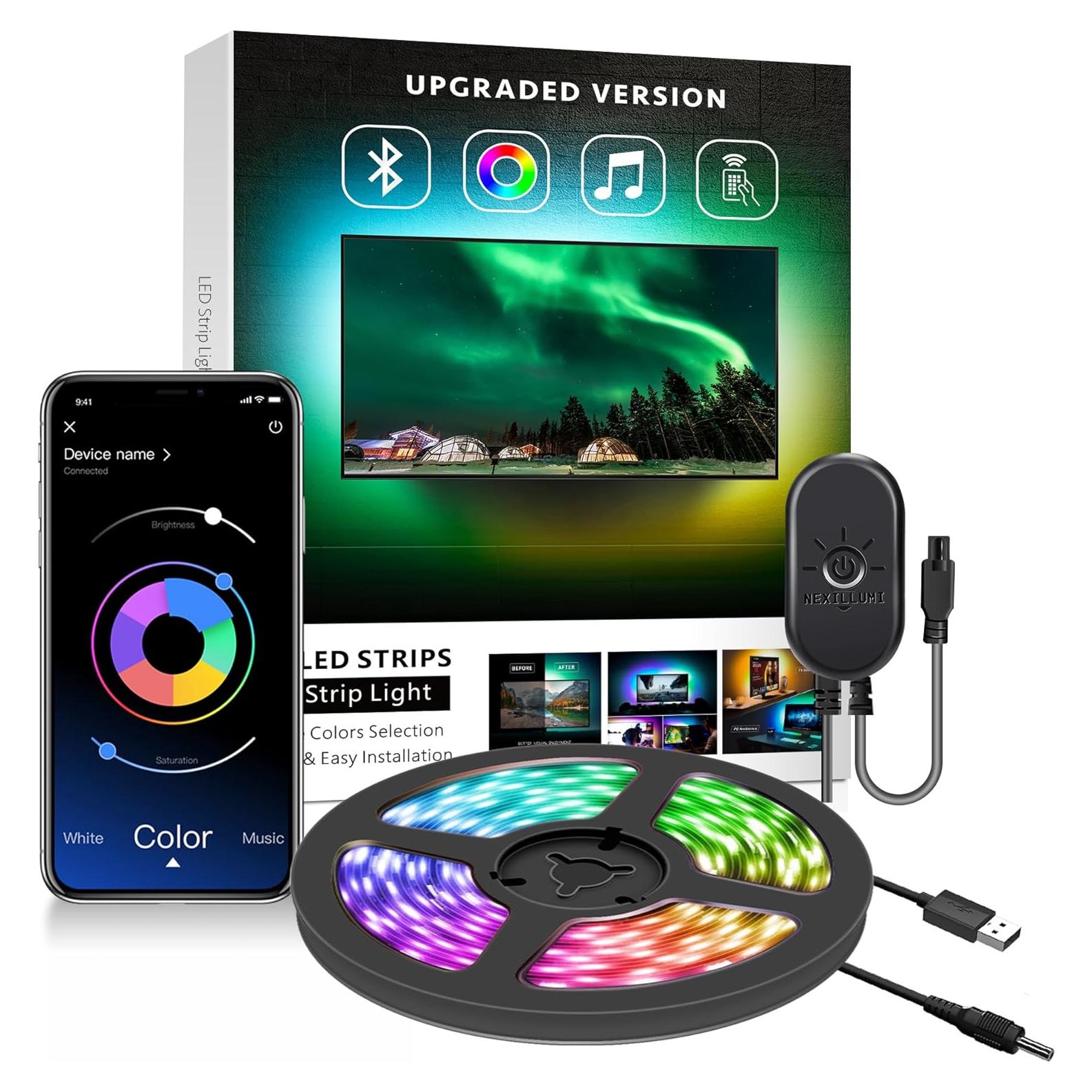 Luces LED RGB Nexillumi 2m para TV 24-30" Control APP