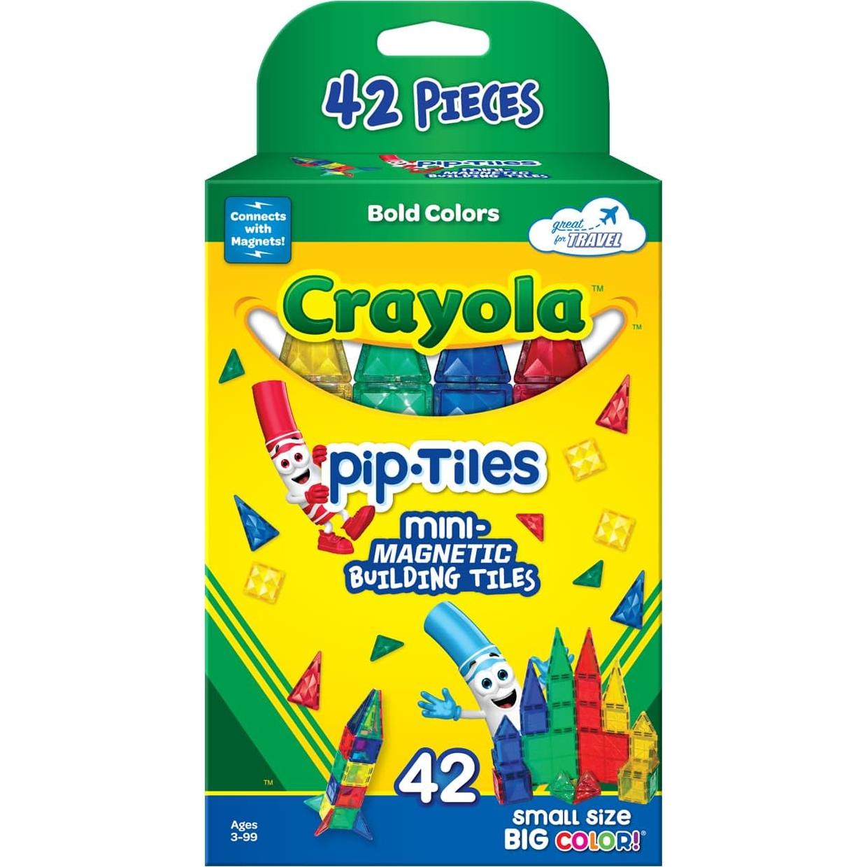 Set de Construcción Crayola Mini PIP-Tiles Magnéticos 42 Piezas