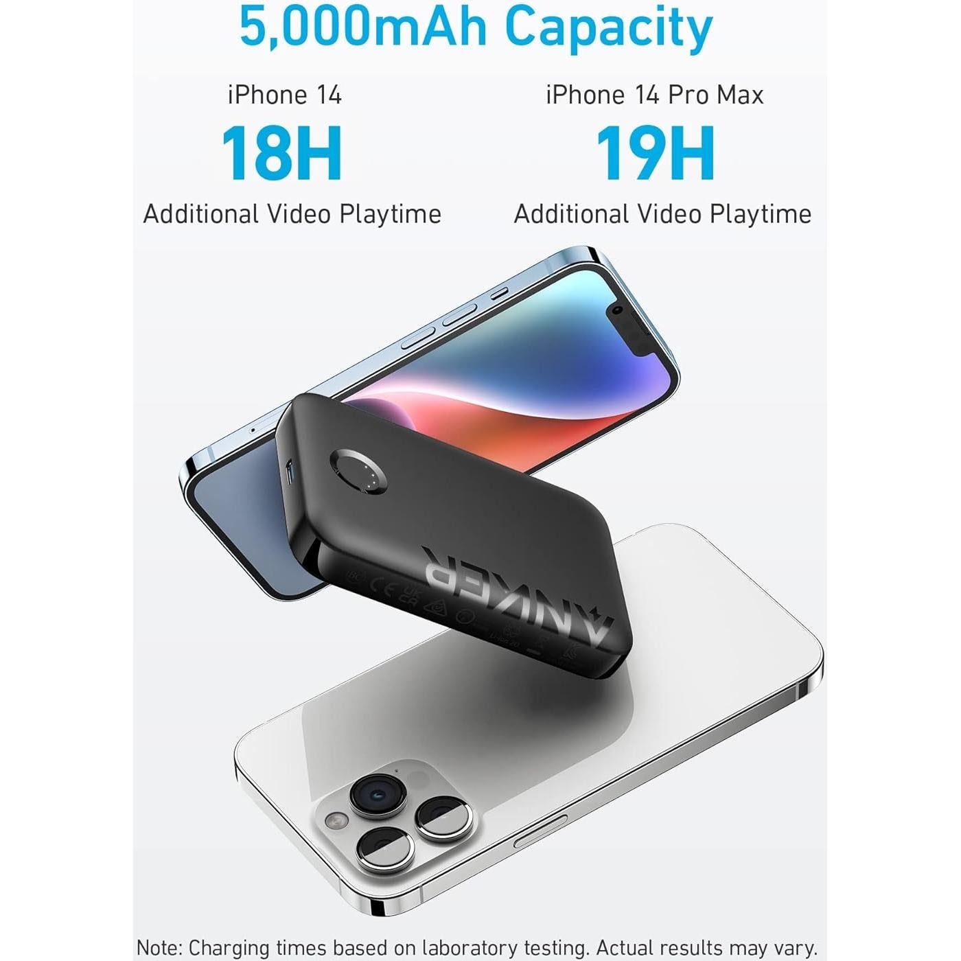 Batería Portátil Inalámbrica Anker 321 MagGo 5000mAh Negro