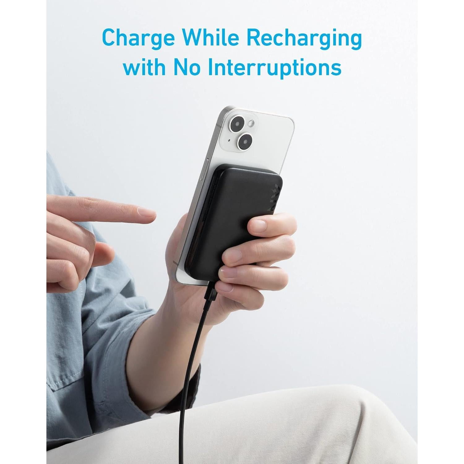 Batería Portátil Inalámbrica Anker 321 MagGo 5000mAh Negro