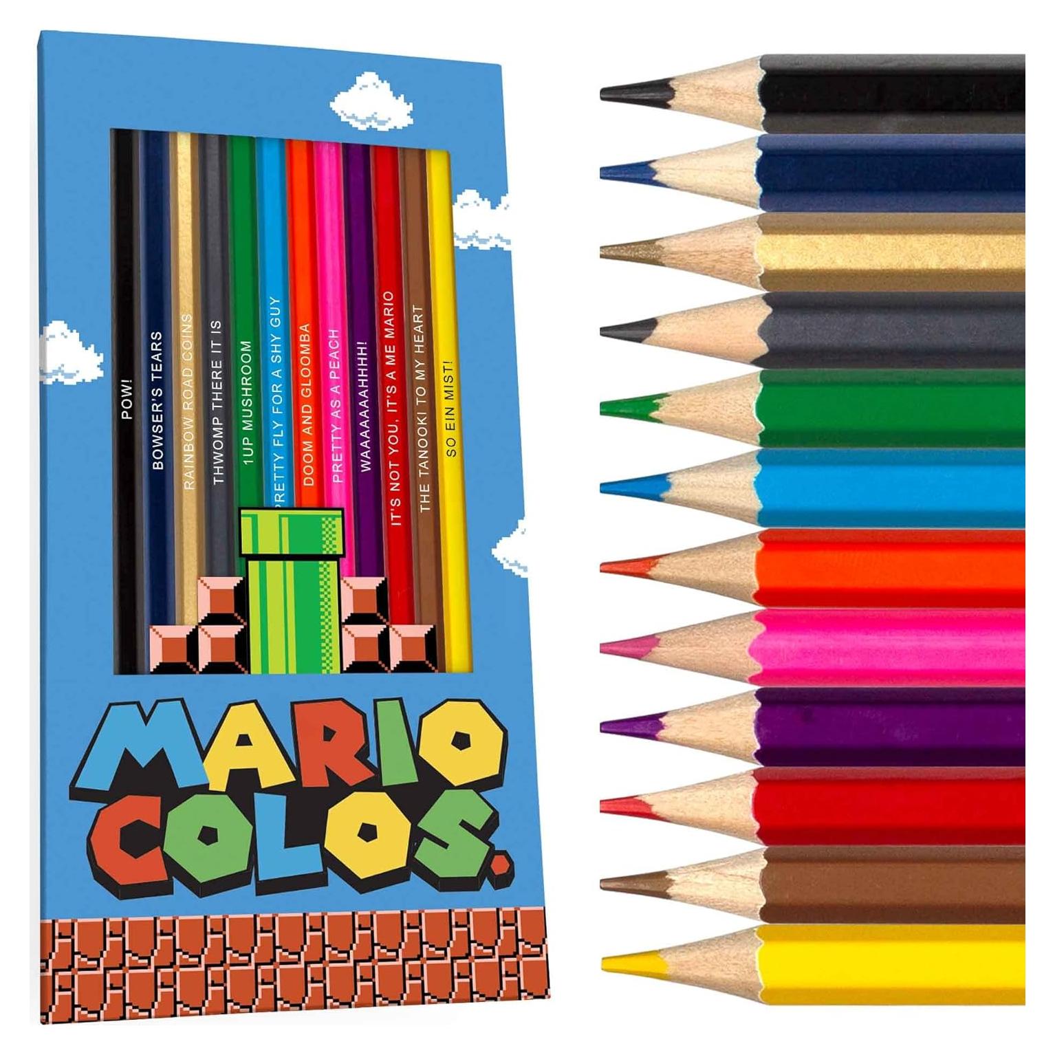 Juego de Lápices de Colores Pun Labs Mario - 12 Piezas