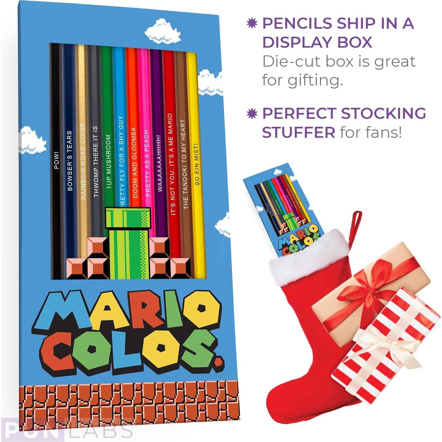 Juego de Lápices de Colores Pun Labs Mario - 12 Piezas