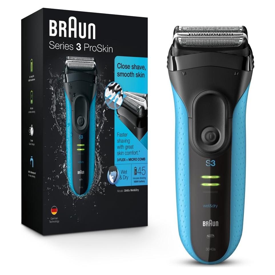 Afeitadora Eléctrica Braun Series 3 3040 Húmeda y Seca