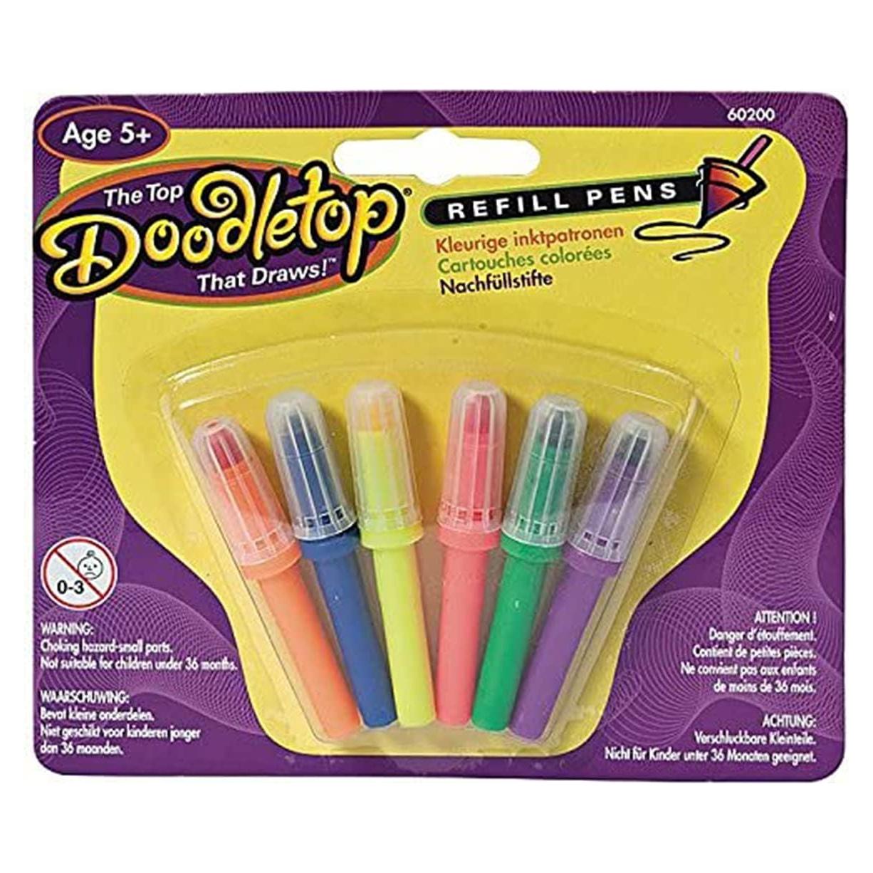 Marcadores de Recarga Doodletop U-Create 6 Colores No Tóxicos