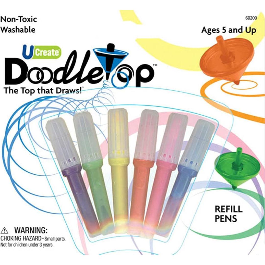 Marcadores de Recarga Doodletop U-Create 6 Colores No Tóxicos
