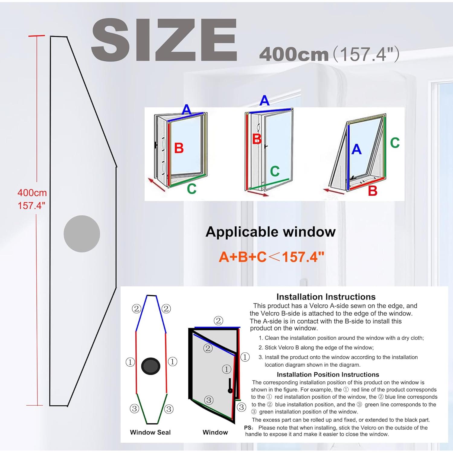 Kit Sello Ventana Aire Acondicionado Portátil Althorion 400cm