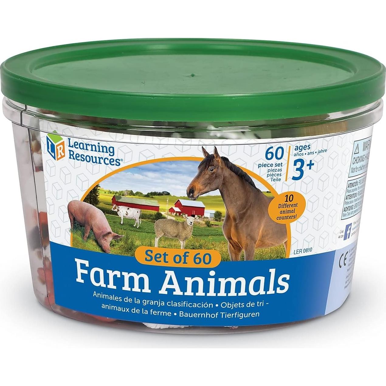 Contadores de Animales de Granja Learning Resources - 60 Piezas