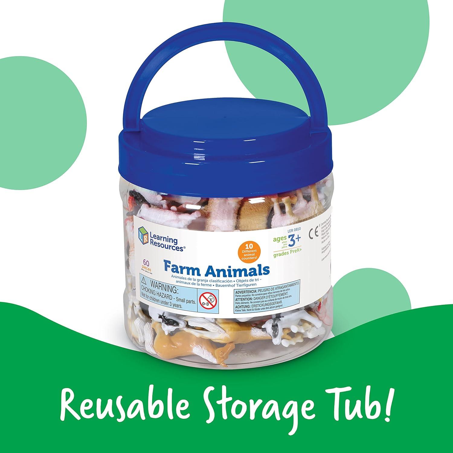 Contadores de Animales de Granja Learning Resources - 60 Piezas