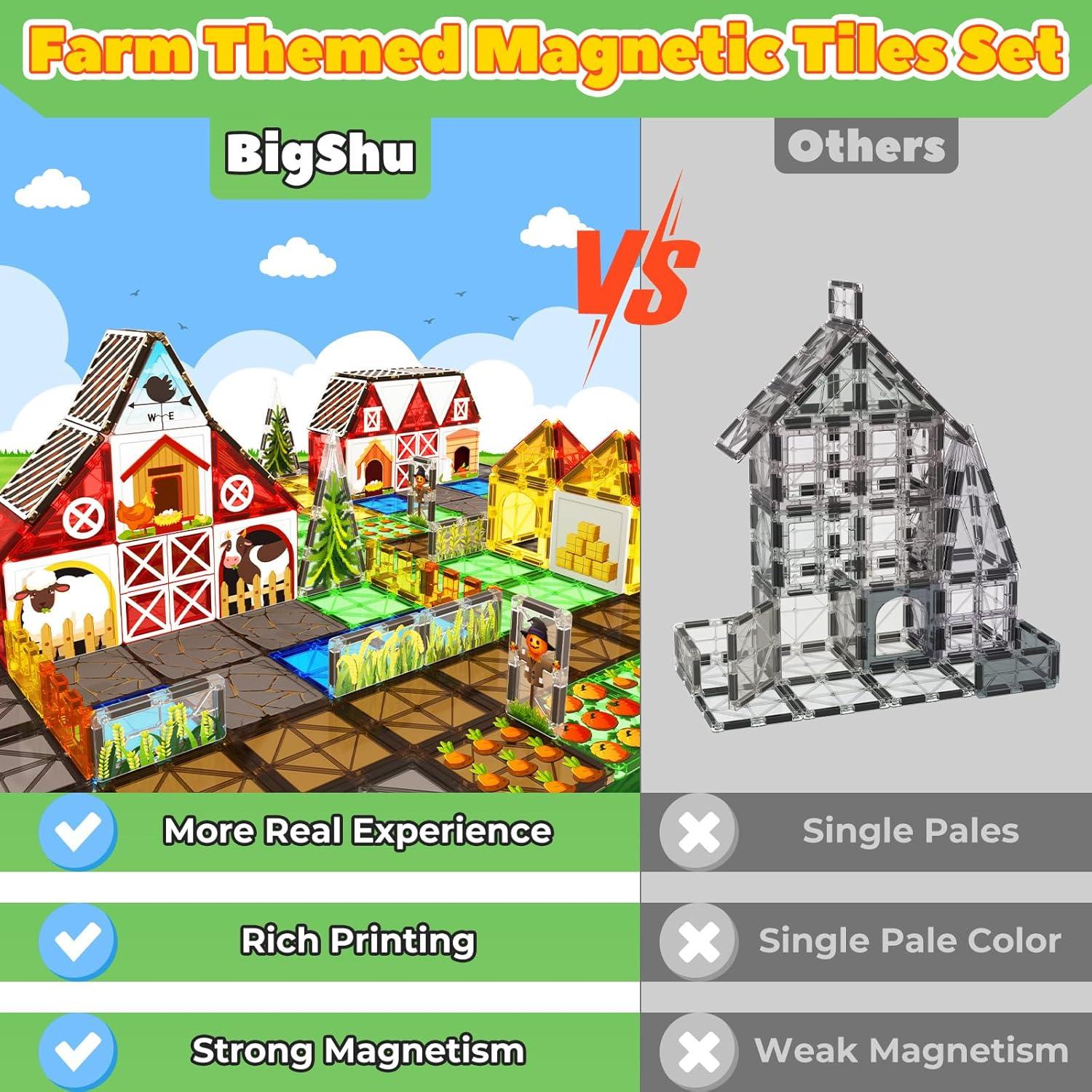 Juego de Juguetes Magnéticos de Granja BigShu - 68 Piezas