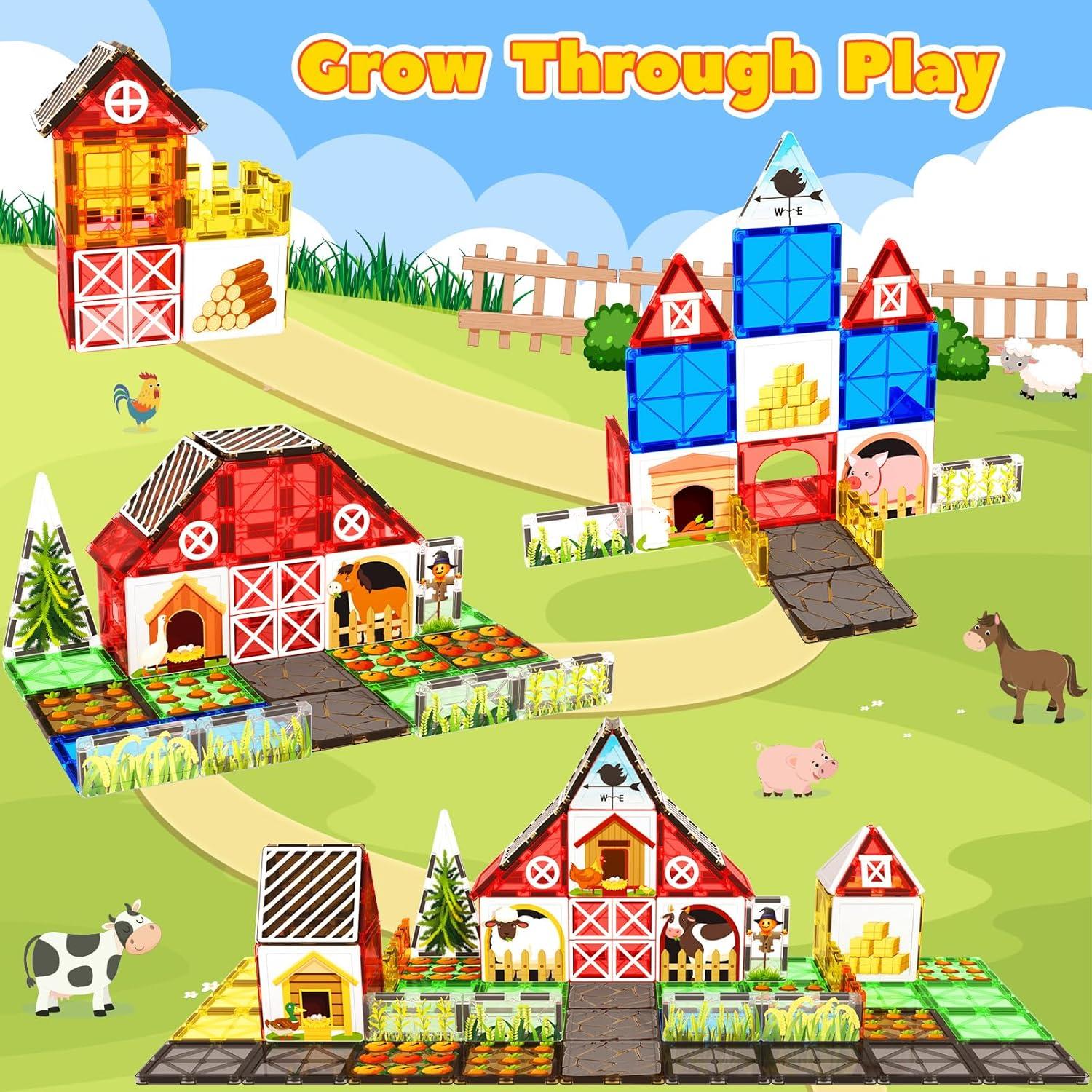 Juego de Juguetes Magnéticos de Granja BigShu - 68 Piezas