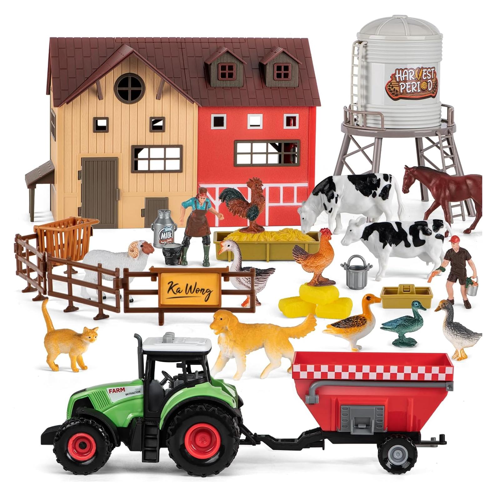 Juego de Juguetes de Granja TikOnsYol 33 Piezas con Granero