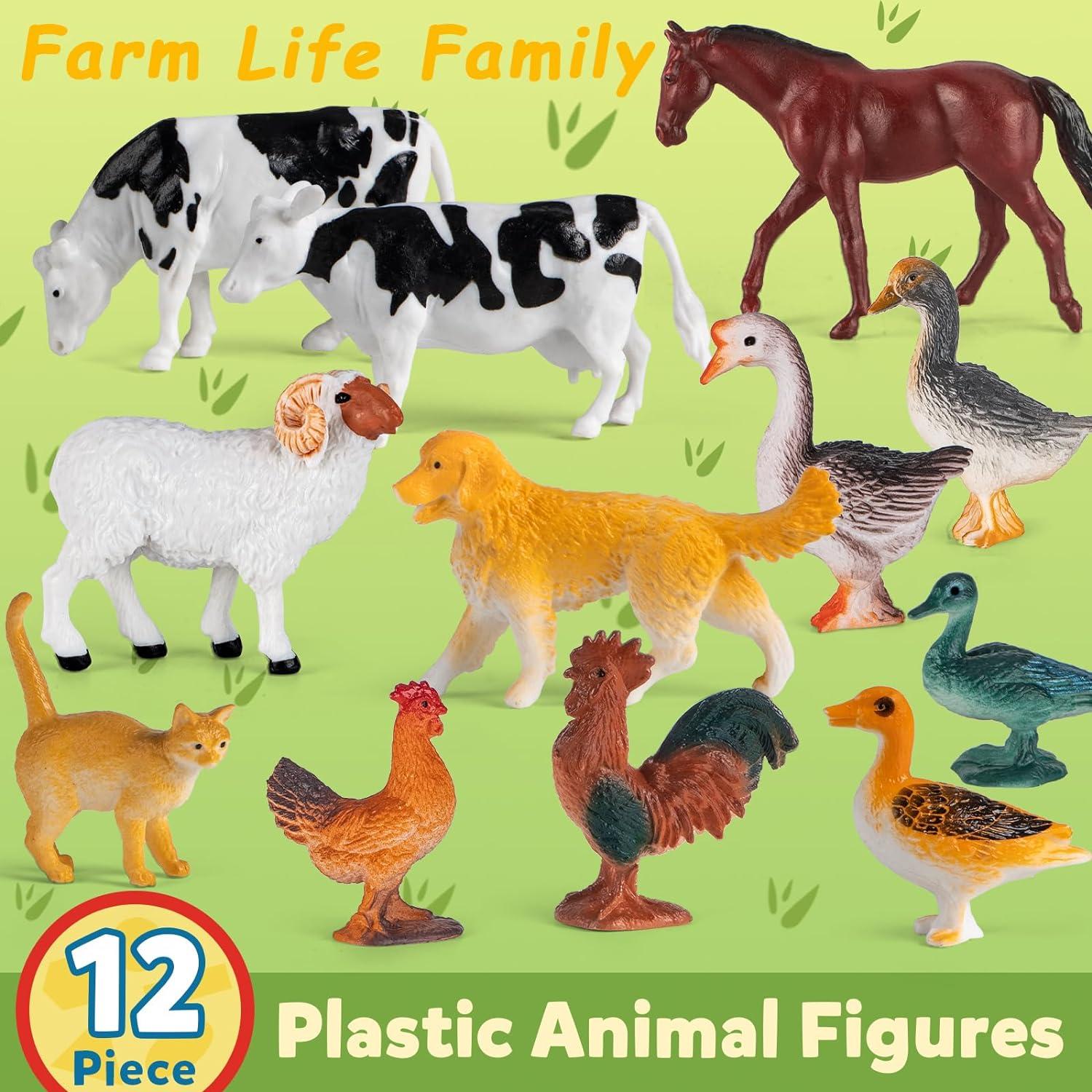 Juego de Juguetes de Granja TikOnsYol 33 Piezas con Granero