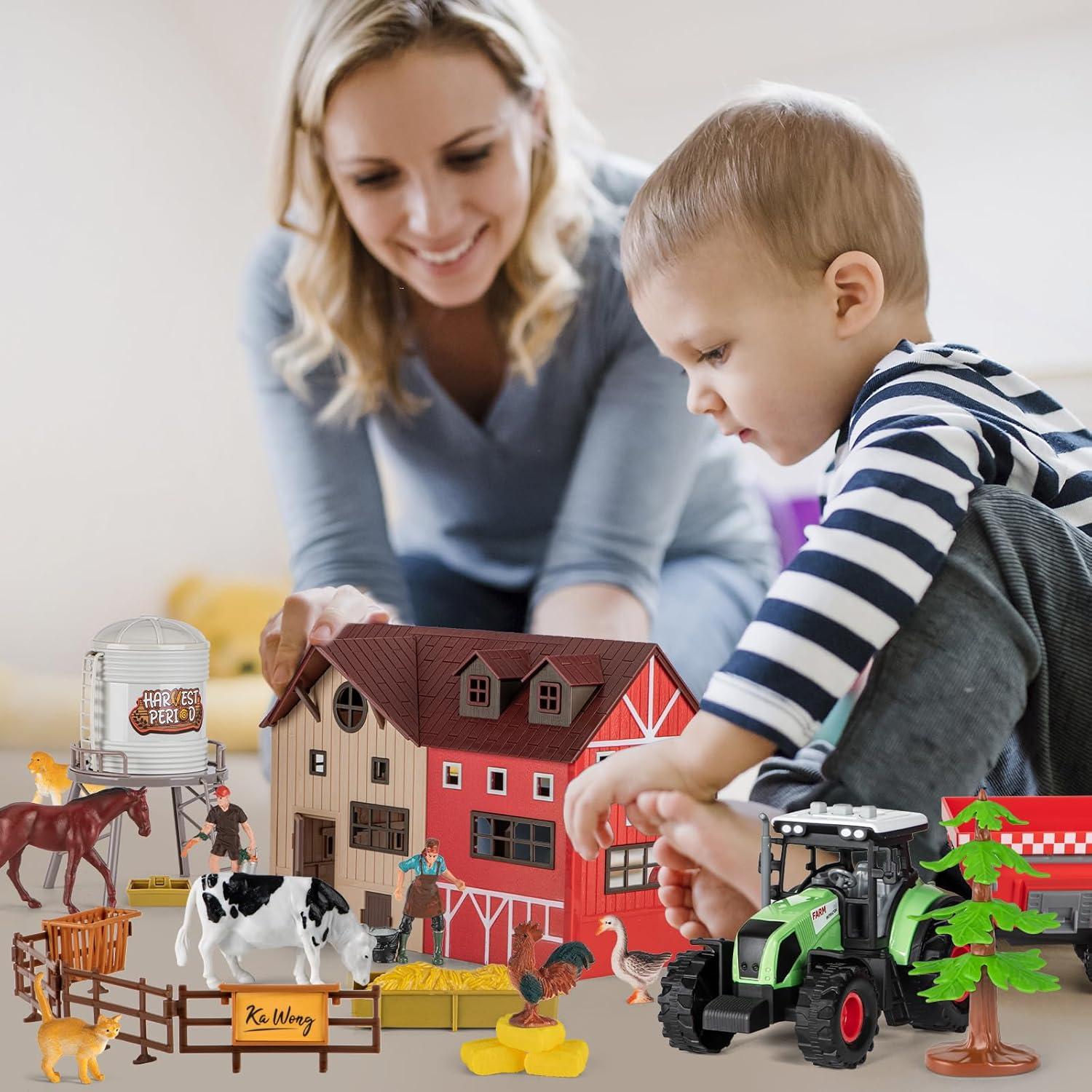 Juego de Juguetes de Granja TikOnsYol 33 Piezas con Granero