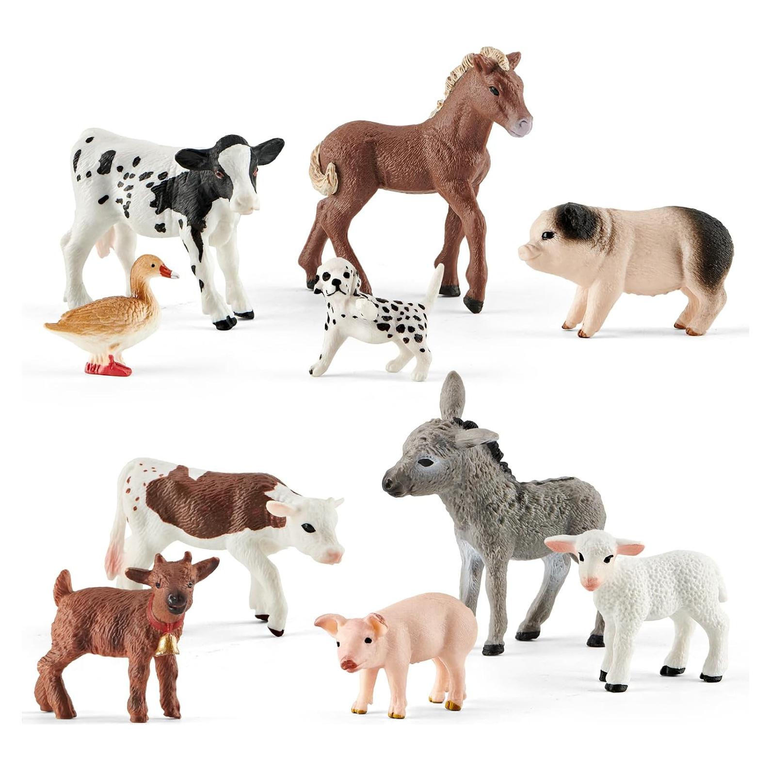 Juego de 10 Figuras de Animales de Granja para Niños