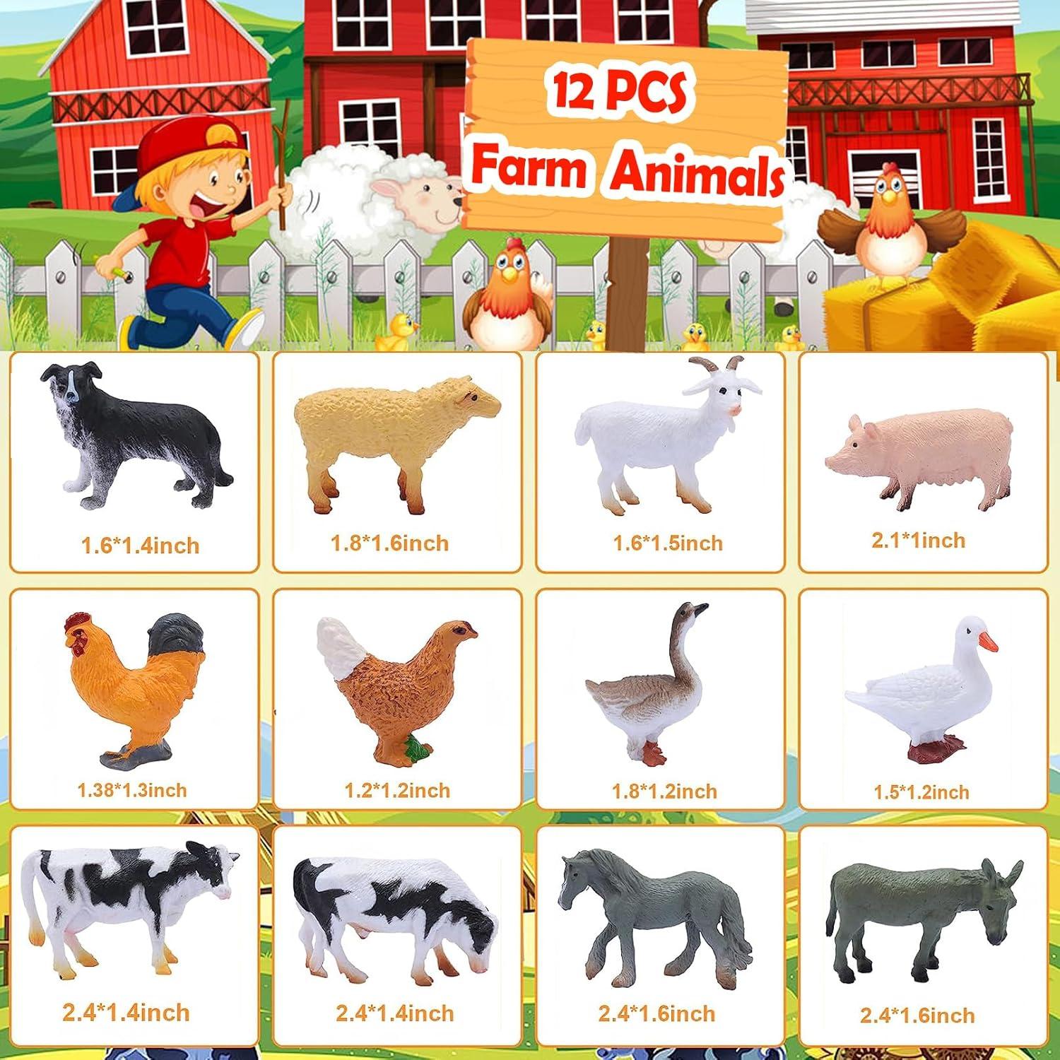 Set 12 Figuras de Animales de Granja Smilixin Juguetes