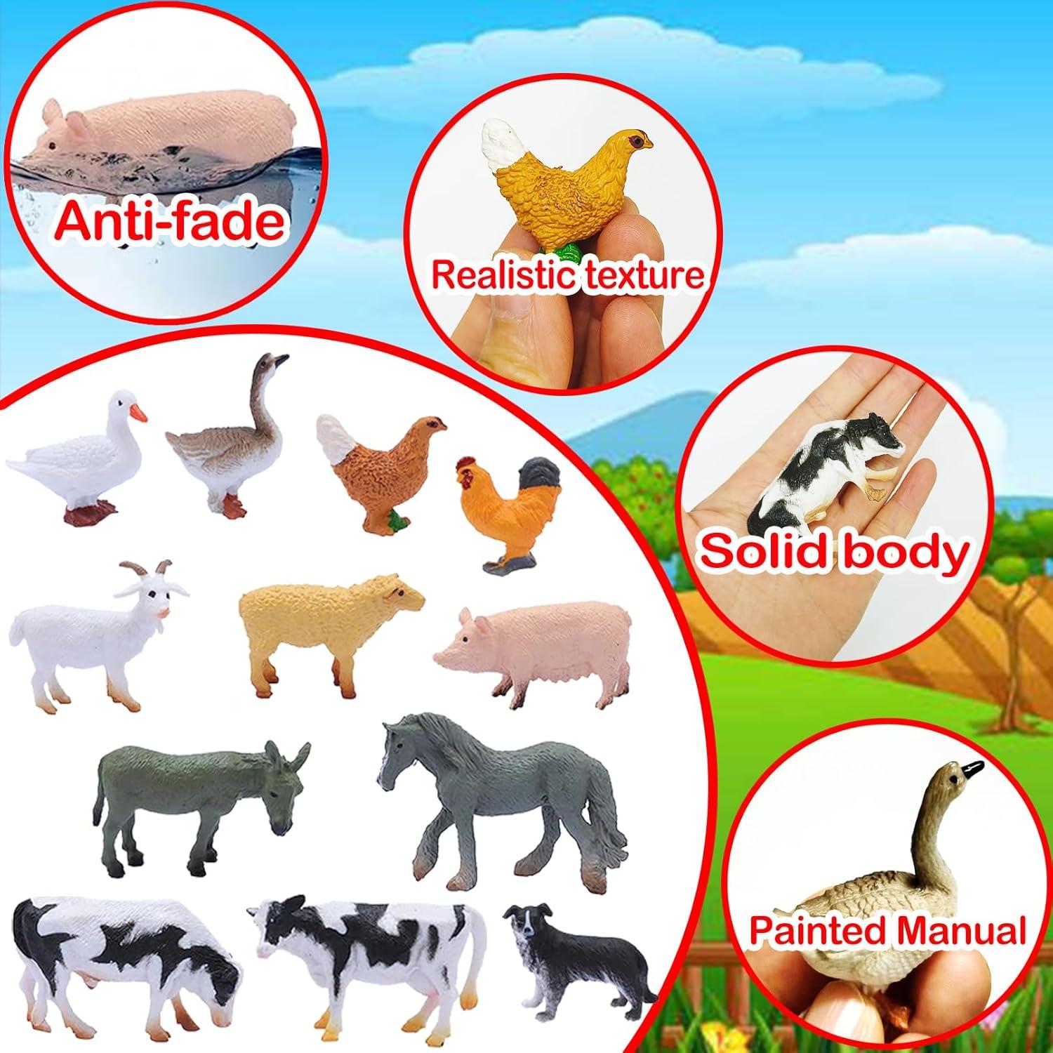 Set 12 Figuras de Animales de Granja Smilixin Juguetes