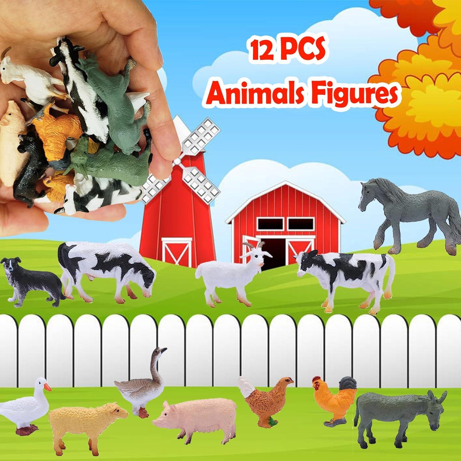 Set 12 Figuras de Animales de Granja Smilixin Juguetes