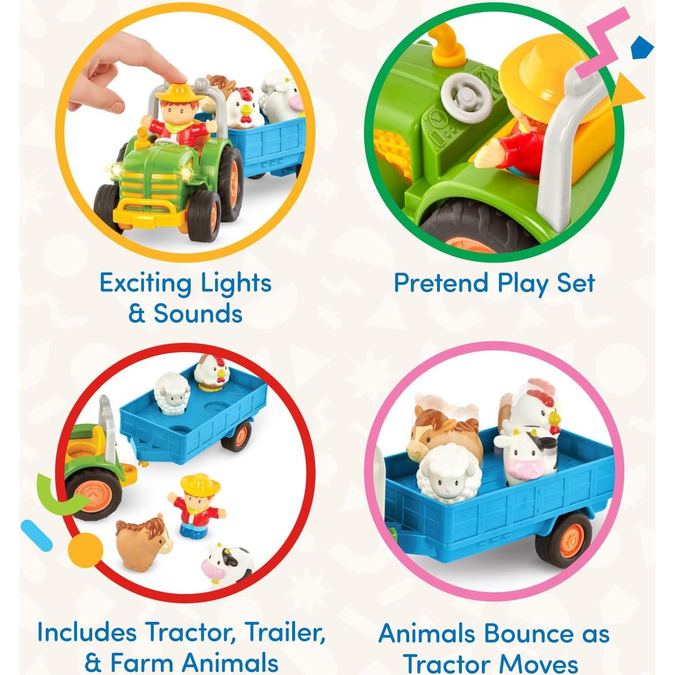 Tractor de Juguete Battat con Luces y Sonidos - 7 Piezas