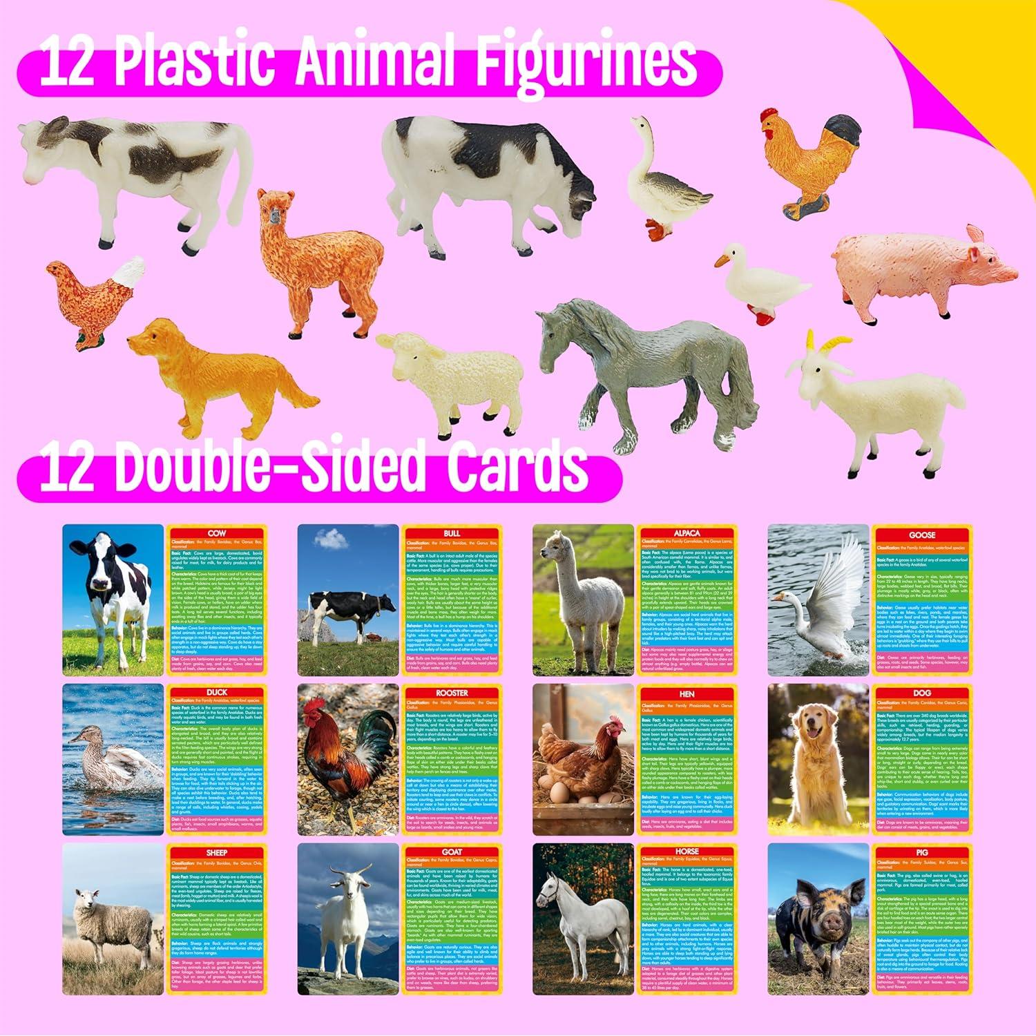 Juego Educativo 12 Figuras Animales de Granja SpriteGru