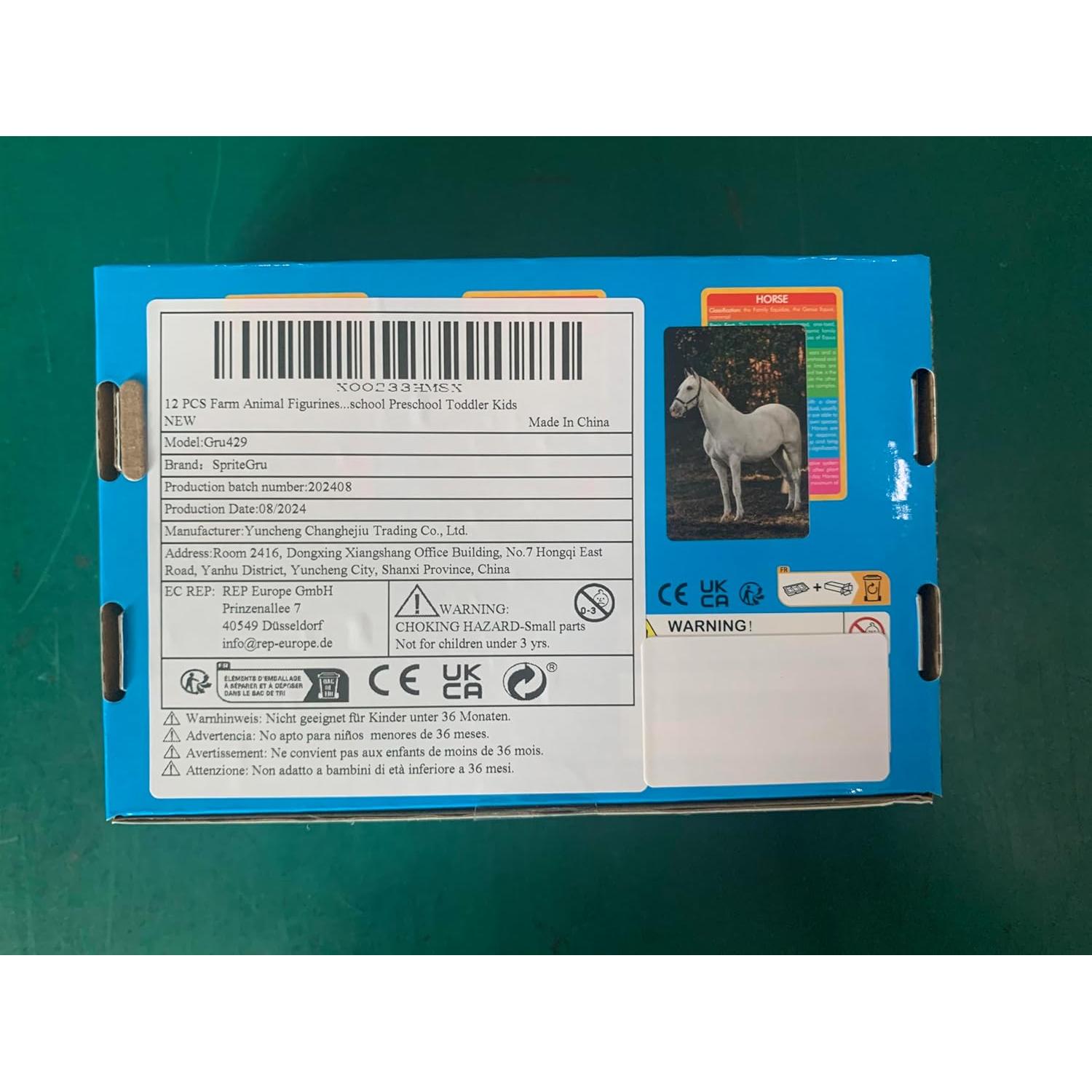 Juego Educativo 12 Figuras Animales de Granja SpriteGru