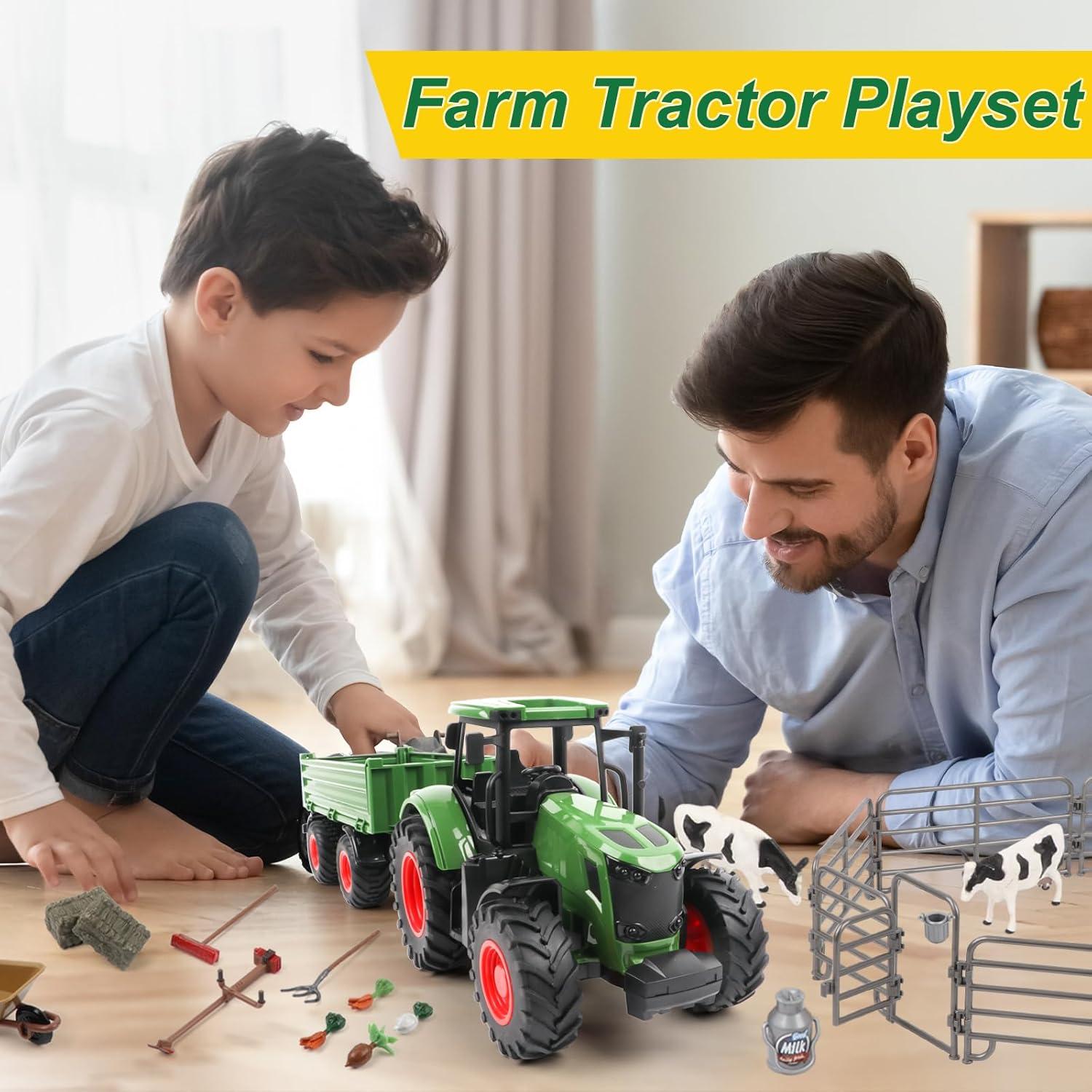 Conjunto de Juguetes de Granja Peagprav Tractor 41.9 cm
