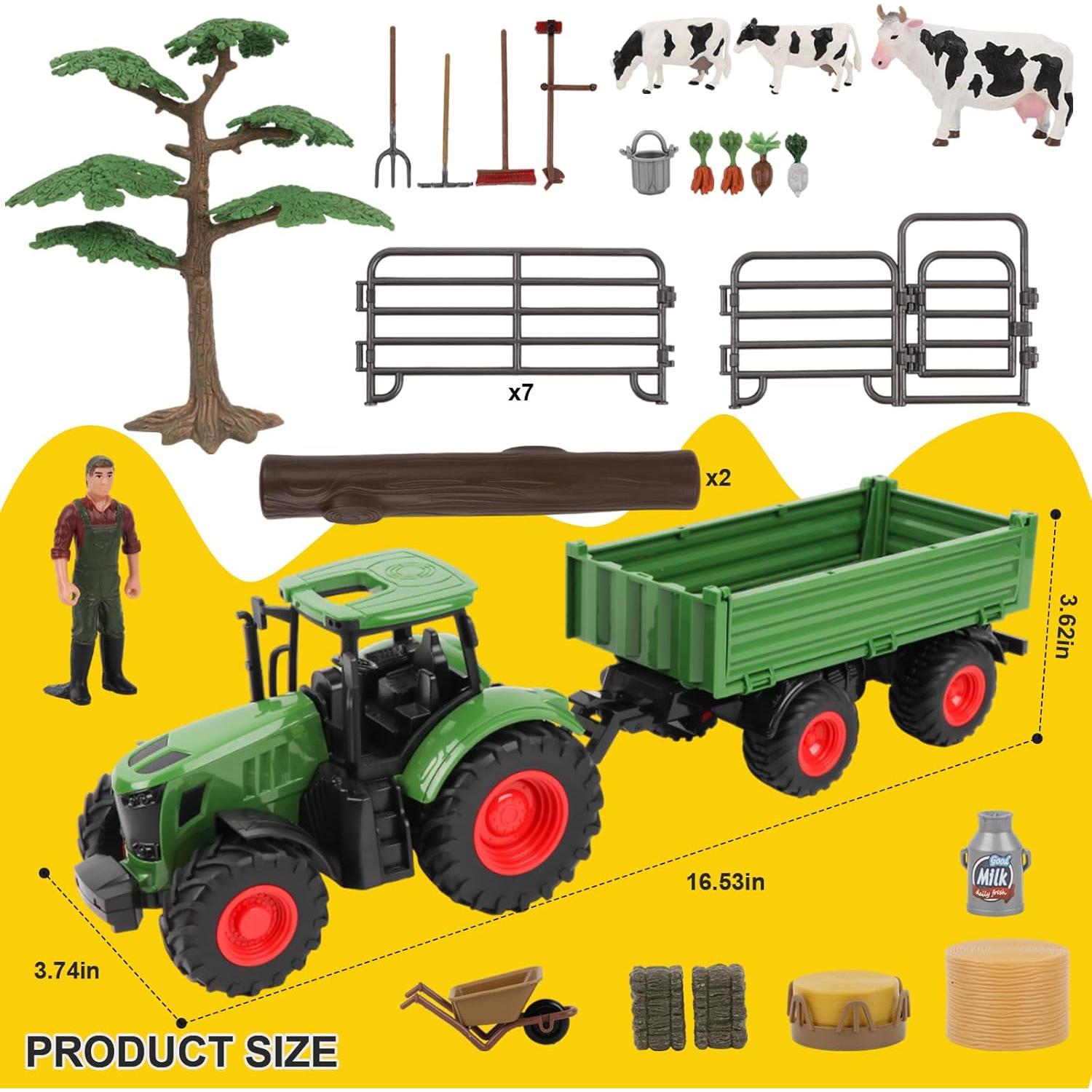 Conjunto de Juguetes de Granja Peagprav Tractor 41.9 cm
