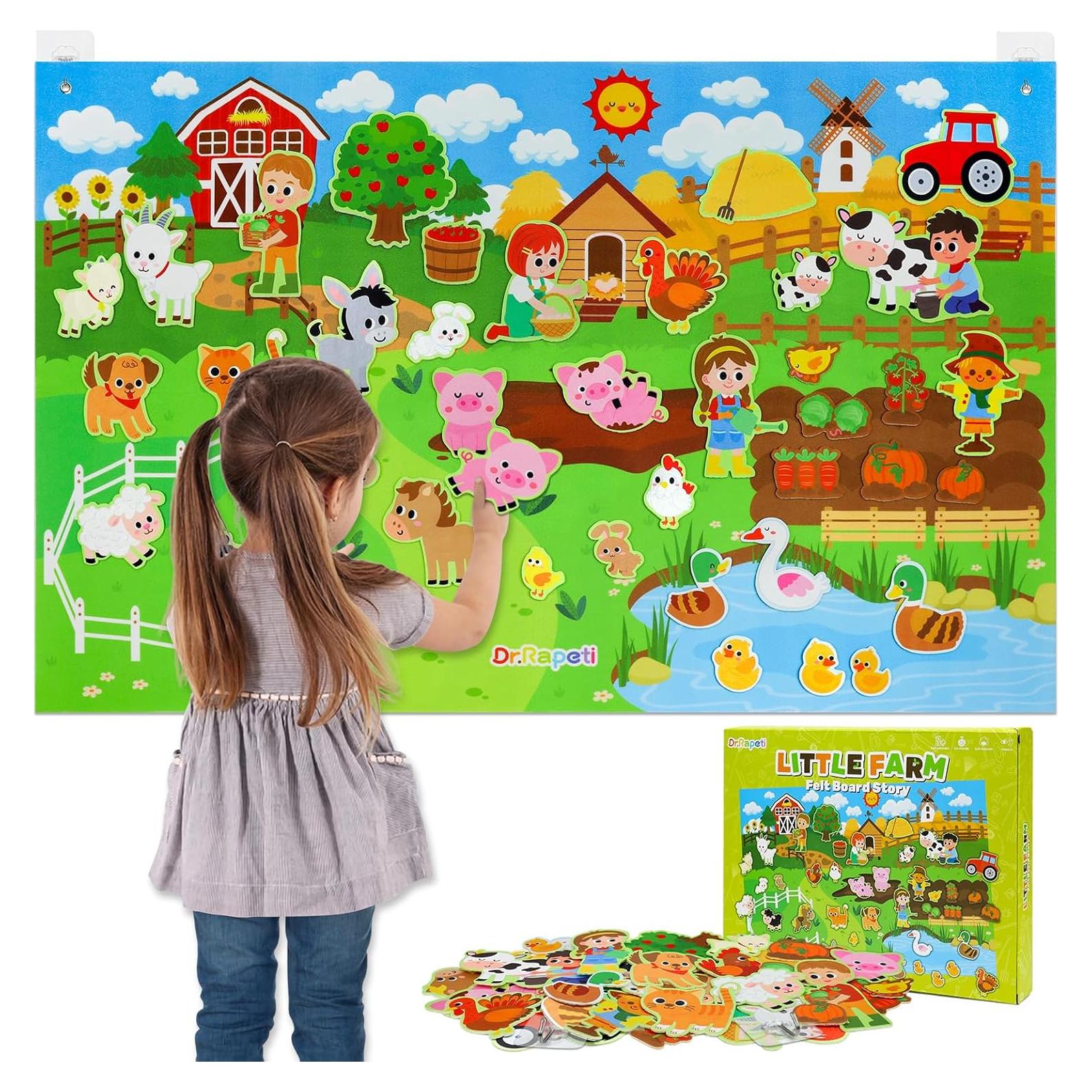 Tablero de Cuentos de Fieltro Dr.Rapeti 41 Piezas Animales