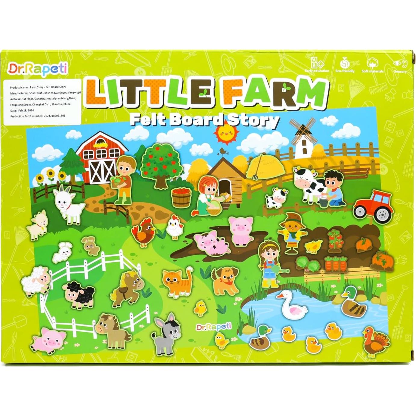 Tablero de Cuentos de Fieltro Dr.Rapeti 41 Piezas Animales