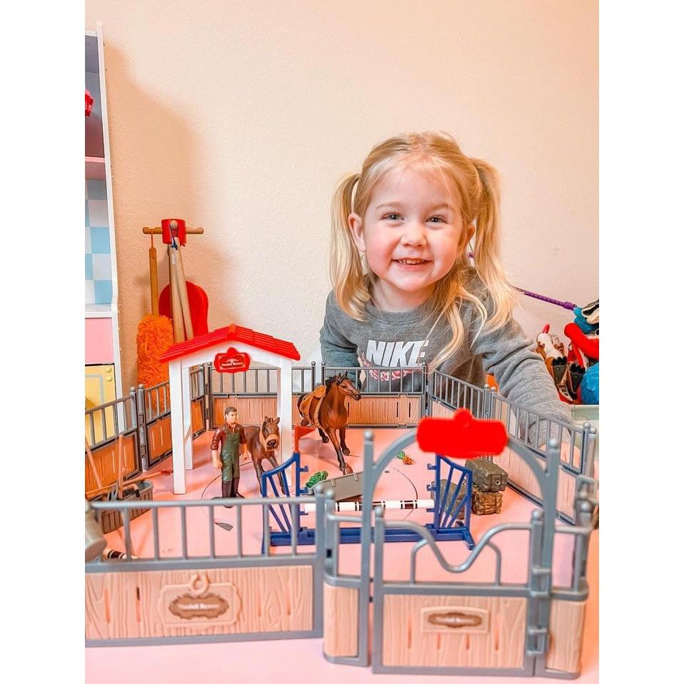 Juego de Establo de Caballos KIDBEST 26 Piezas para Niños