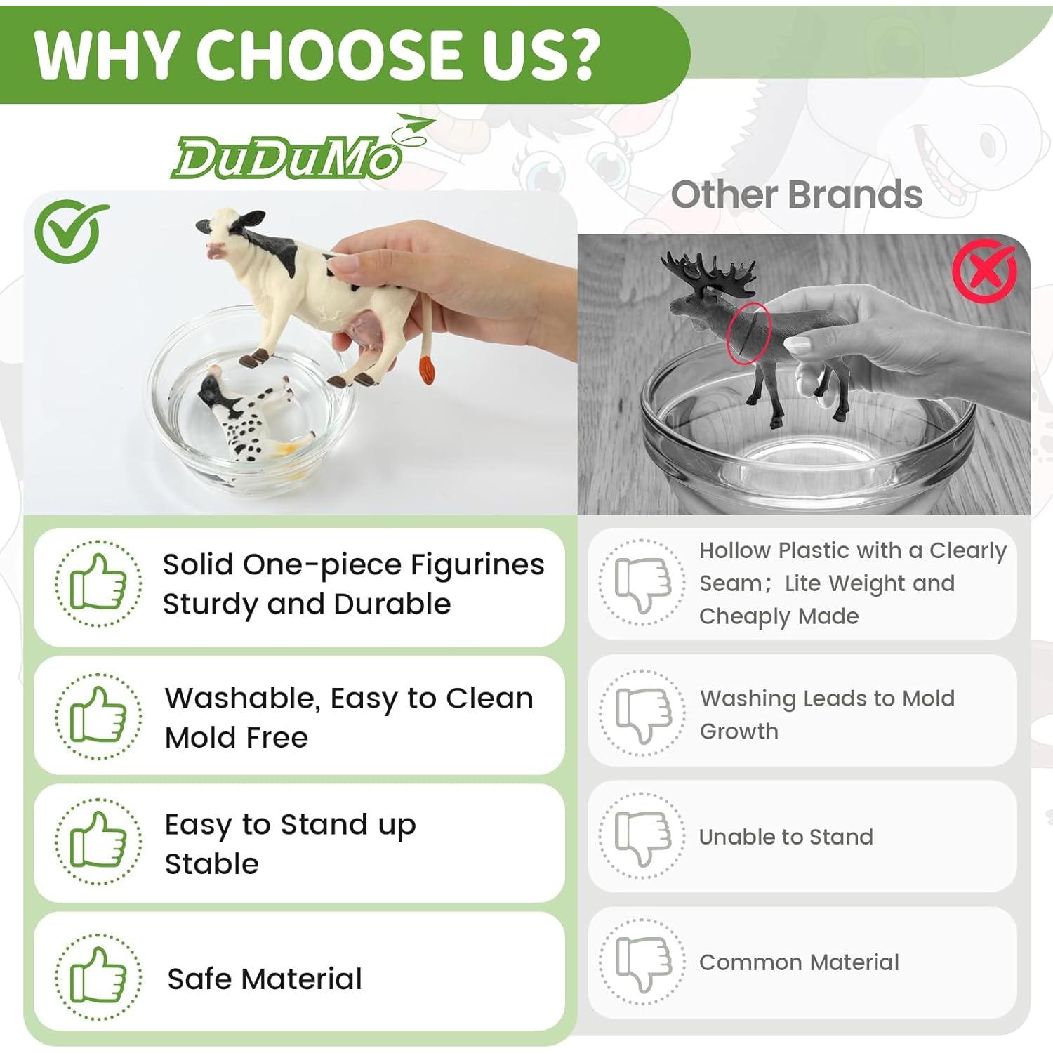 Juguetes de Animales de Granja DuDuMo Set Realista 8 Figuras