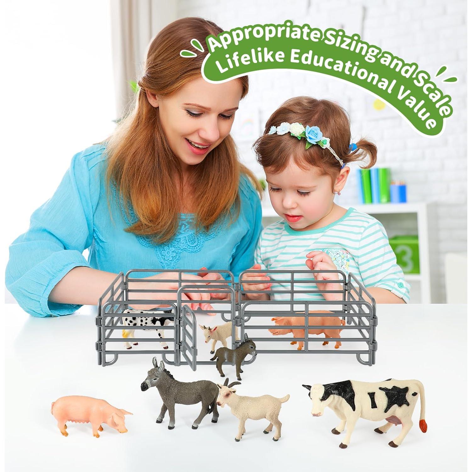 Juguetes de Animales de Granja DuDuMo Set Realista 8 Figuras