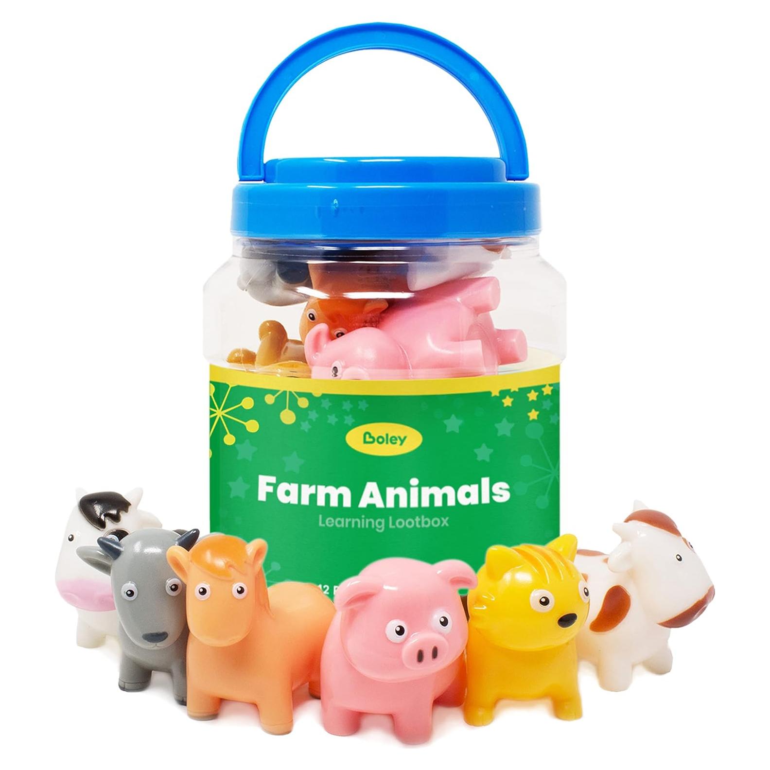 Juguetes de Baño Boley Animales de Granja 12 Piezas