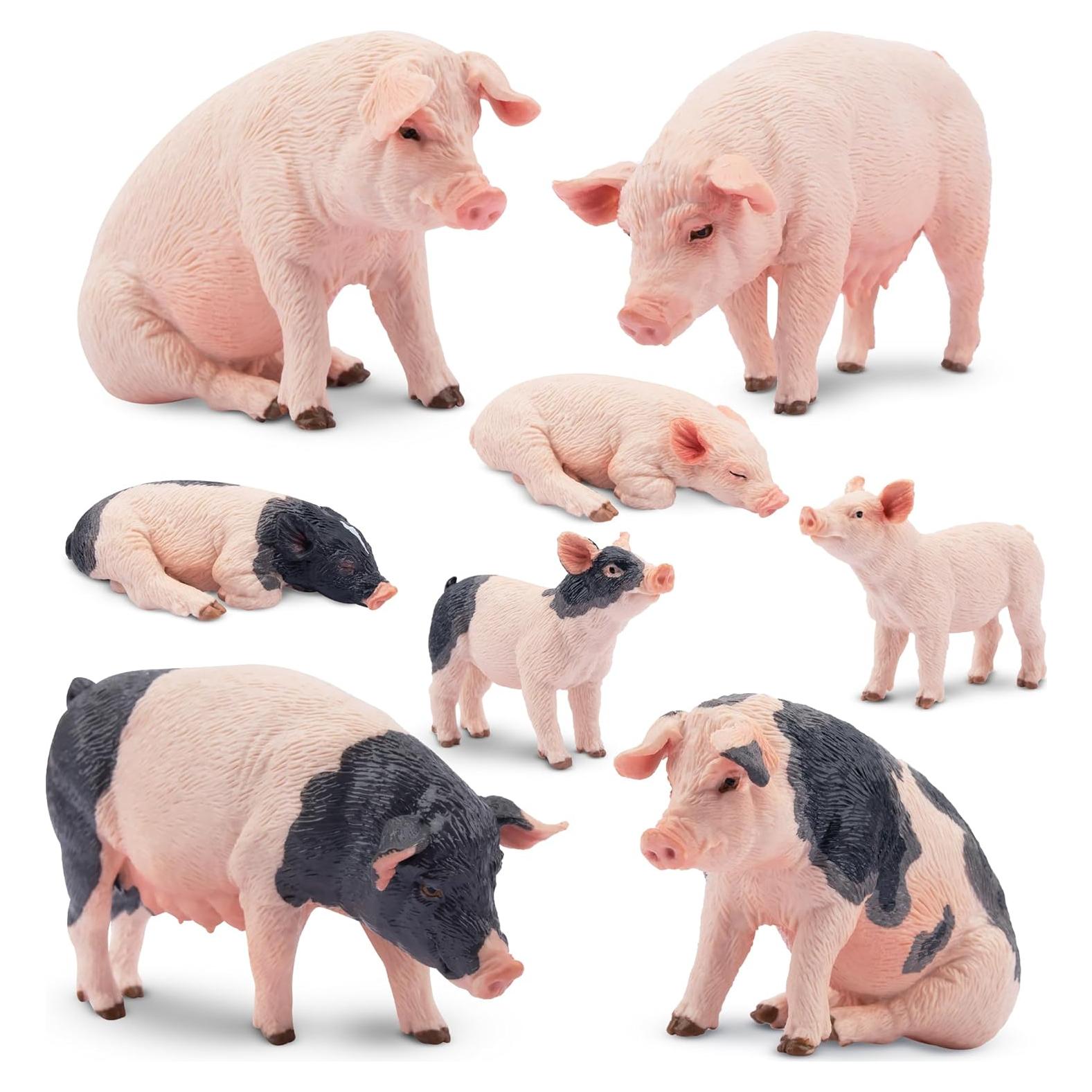 Conjunto de Figuras de Cerdo 8PCS Toymany Realistas